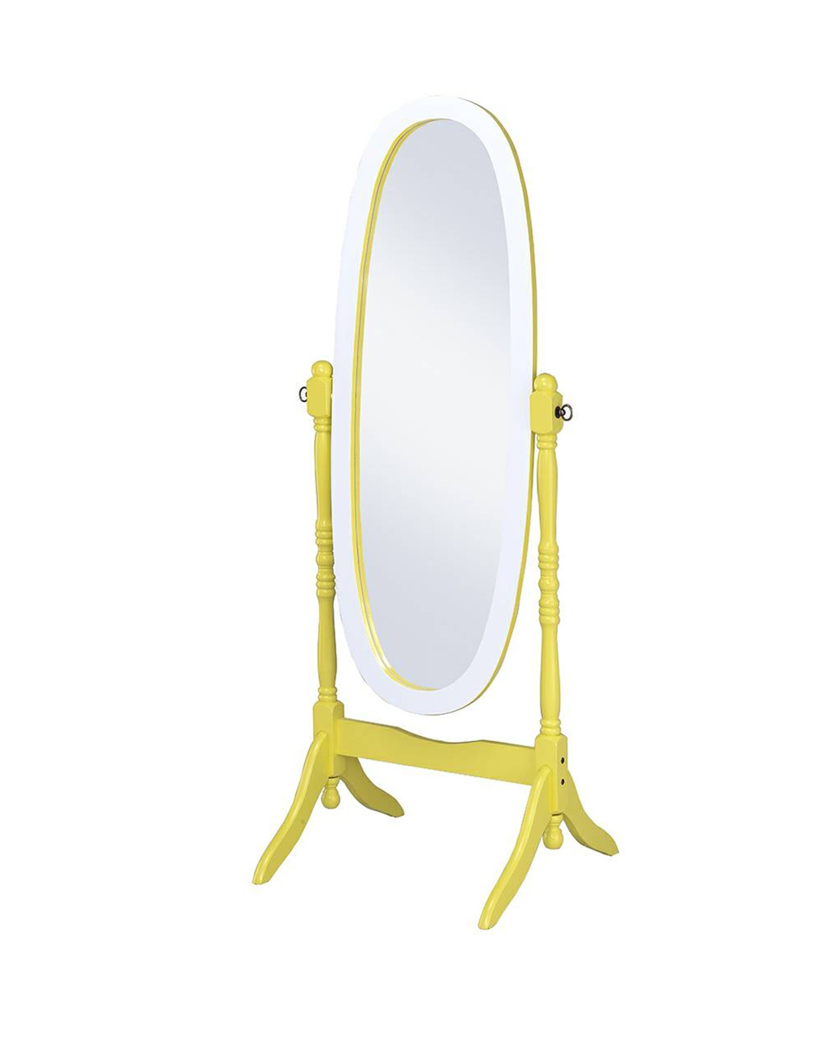 Yellow Oval Cheval Standing Solid Wood Mirror-468370-1