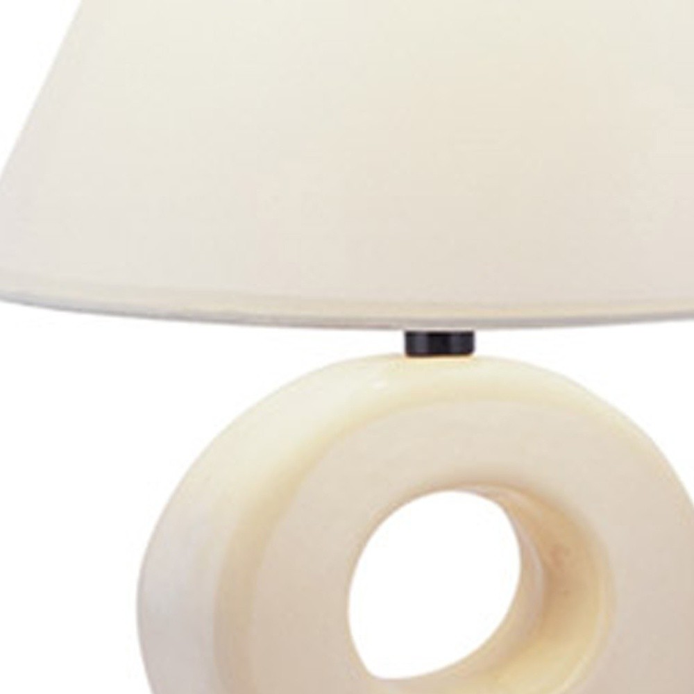 Contempo Geo Circle Beige Certamic Table Lamp