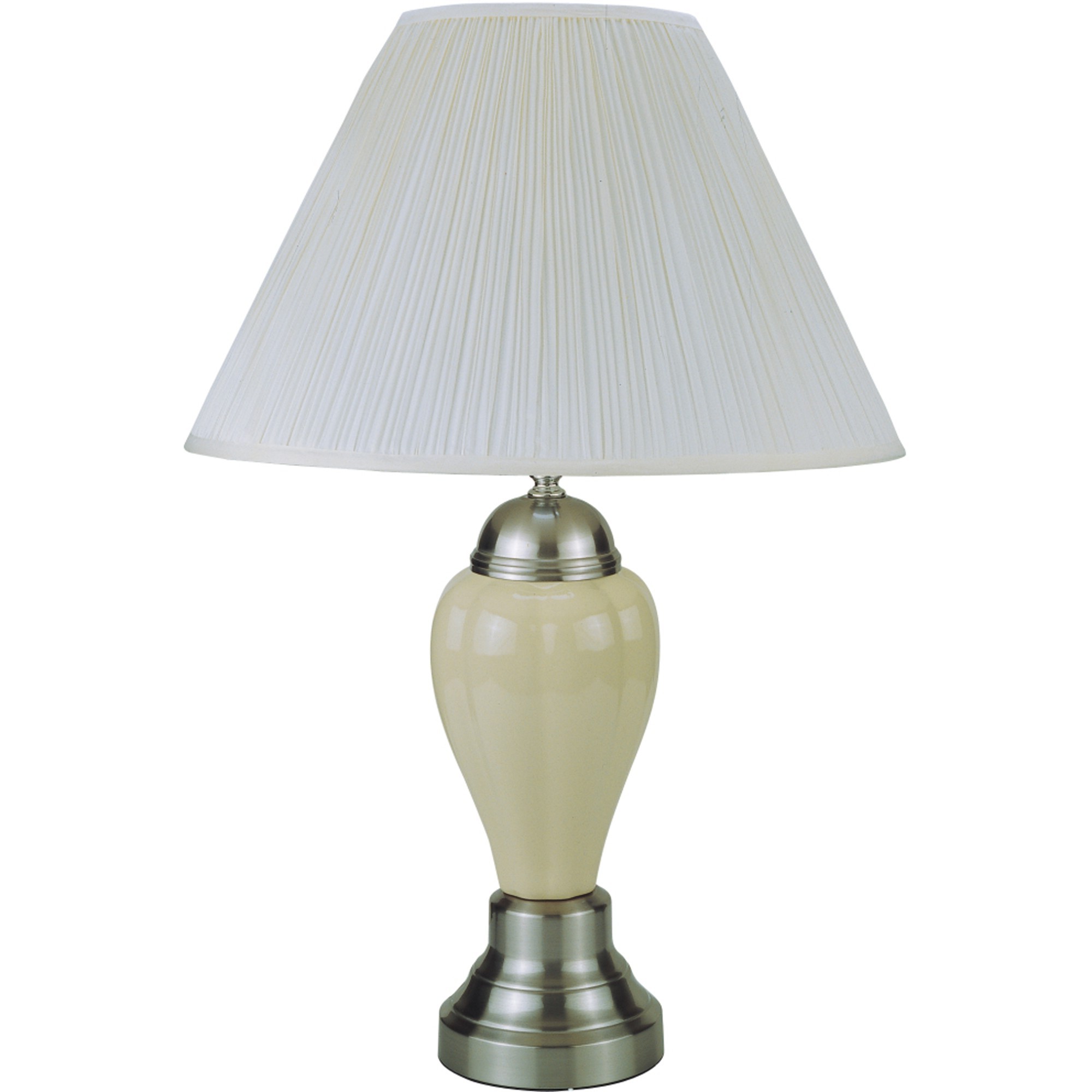 27" Silver Ceramic Bedside Table Lamp With White Shade-468531-1