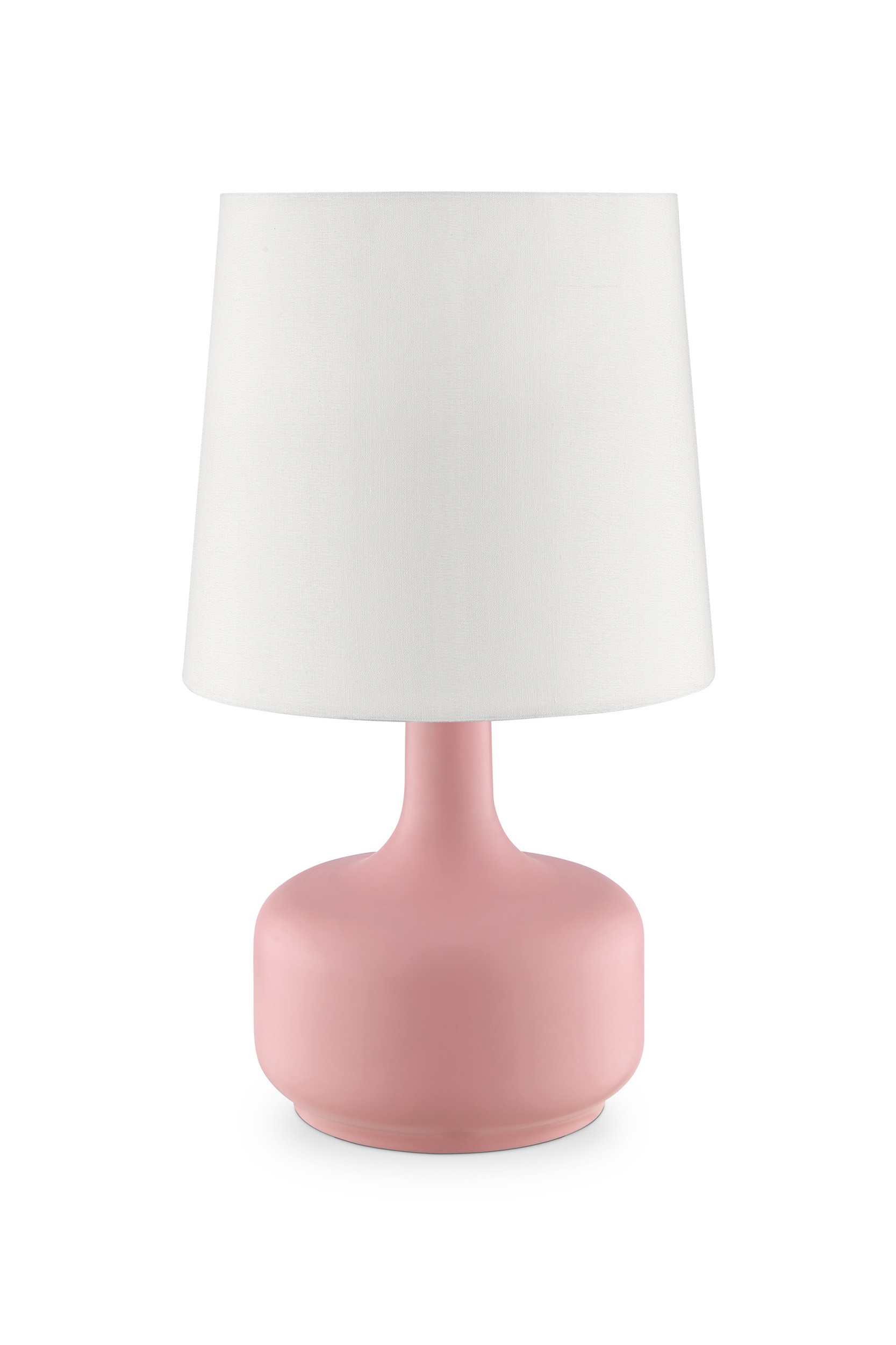 17" Pink Metal Bedside Table Lamp With White Shade-468690-1