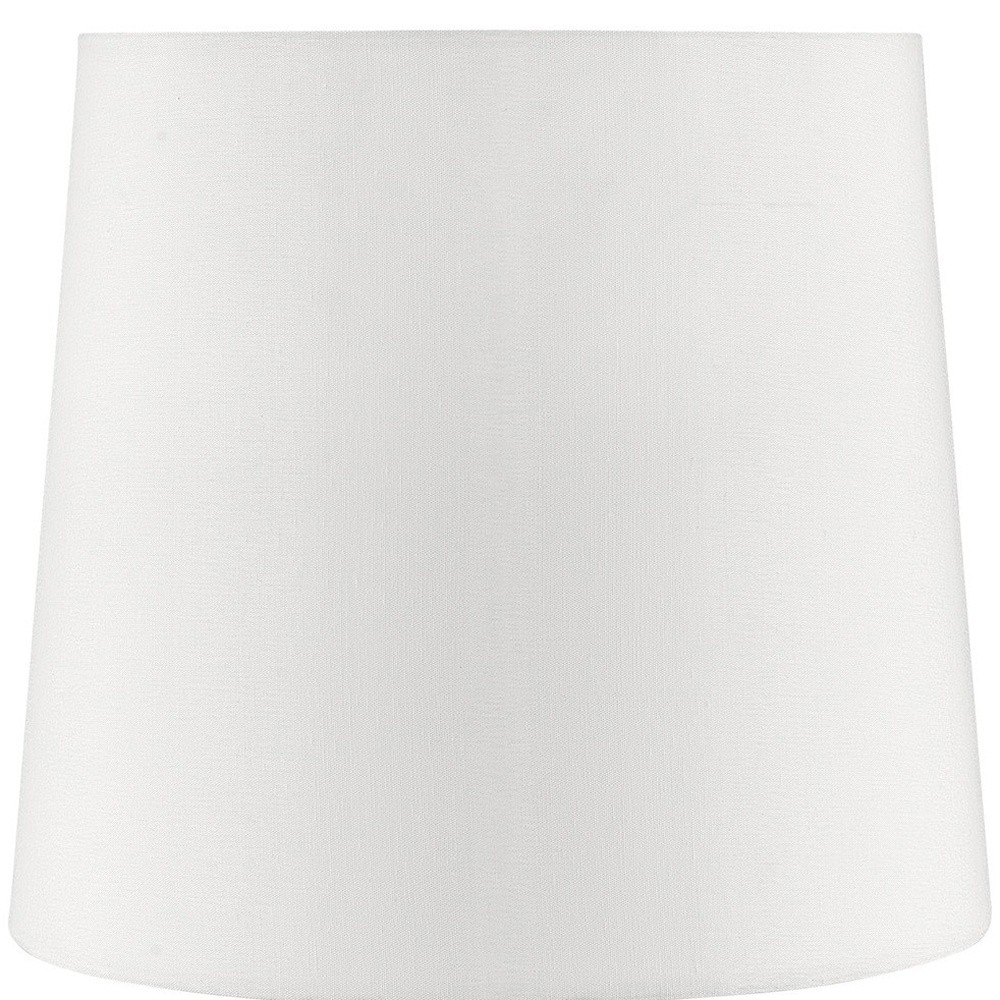17" White Metal Bedside Table Lamp With Off-White Shade