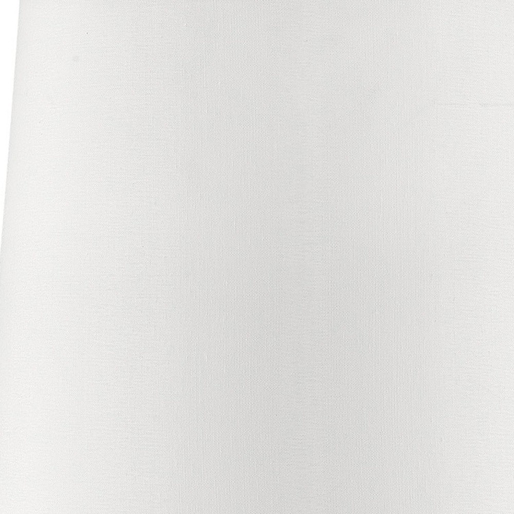 17" White Metal Bedside Table Lamp With Off-White Shade