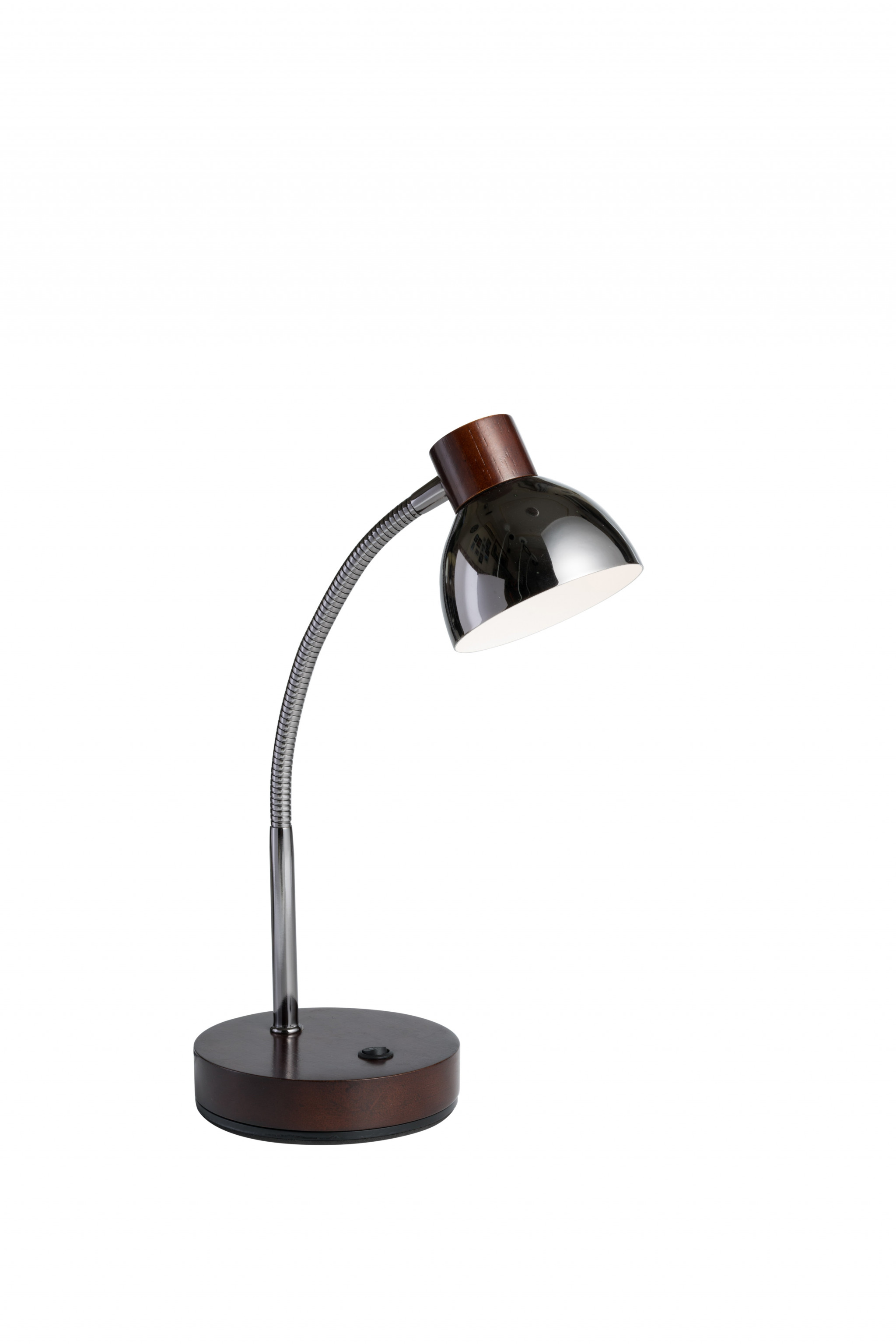 Dark Brown Gooseneck Cone Shade Desk Lamp