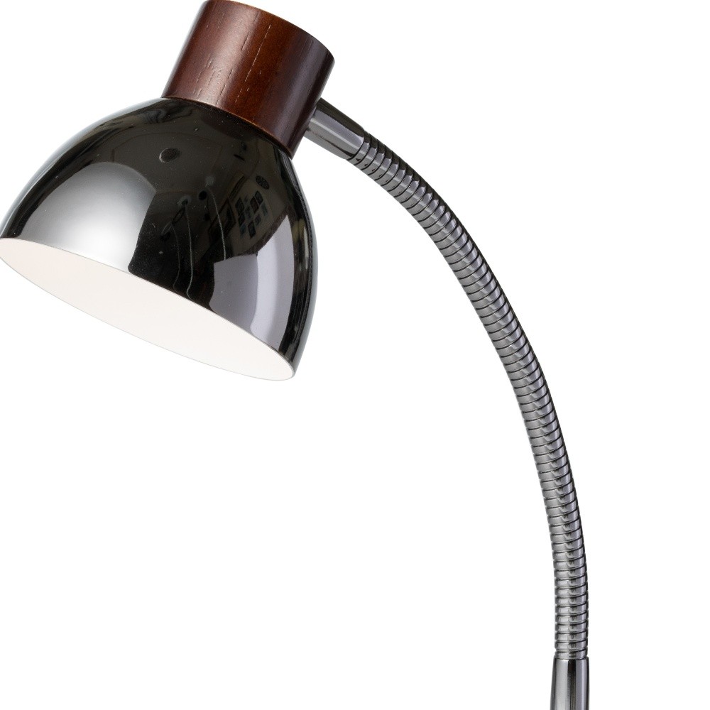 Dark Brown Gooseneck Cone Shade Desk Lamp