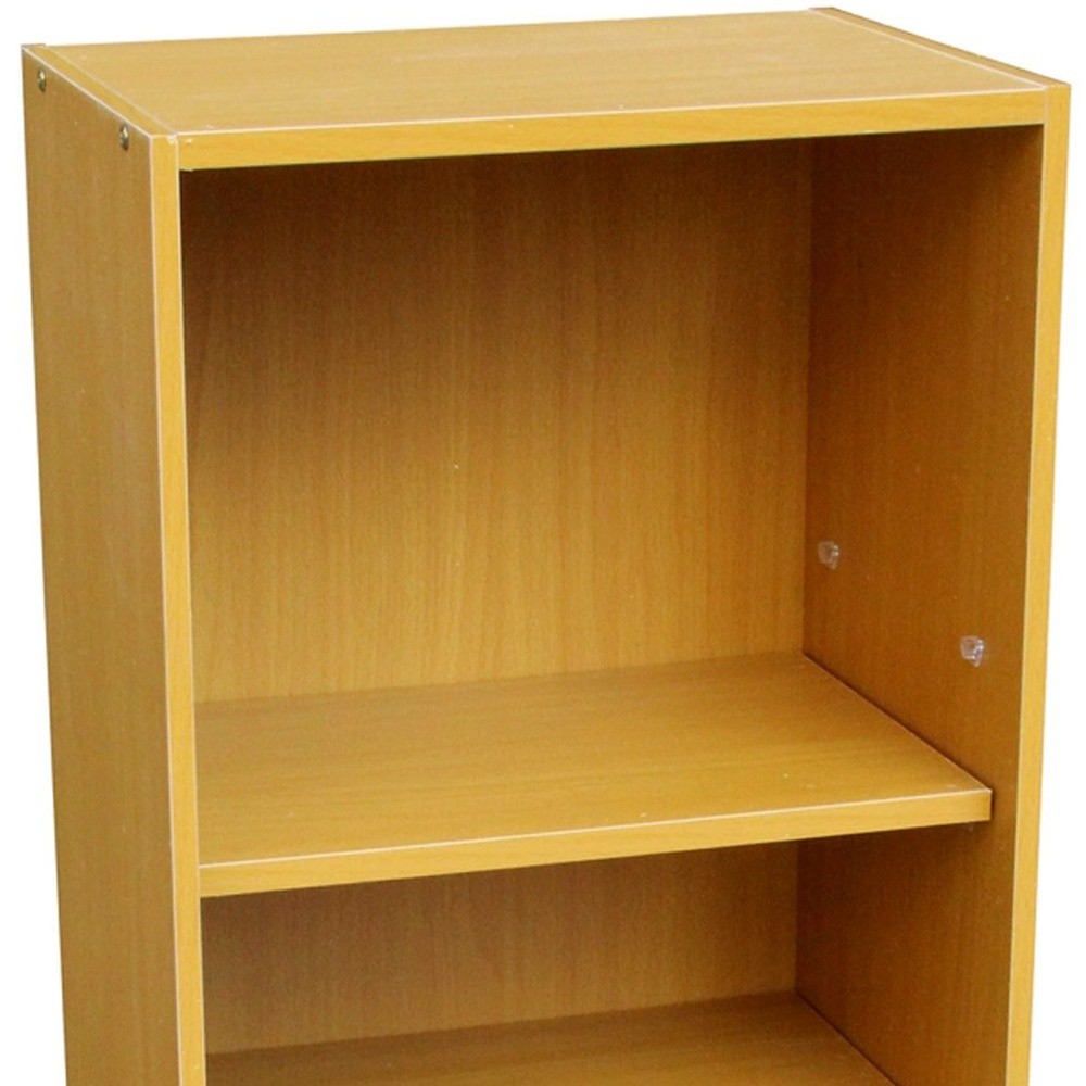Standard Natural Three Shelf Adjustable Book Shelf