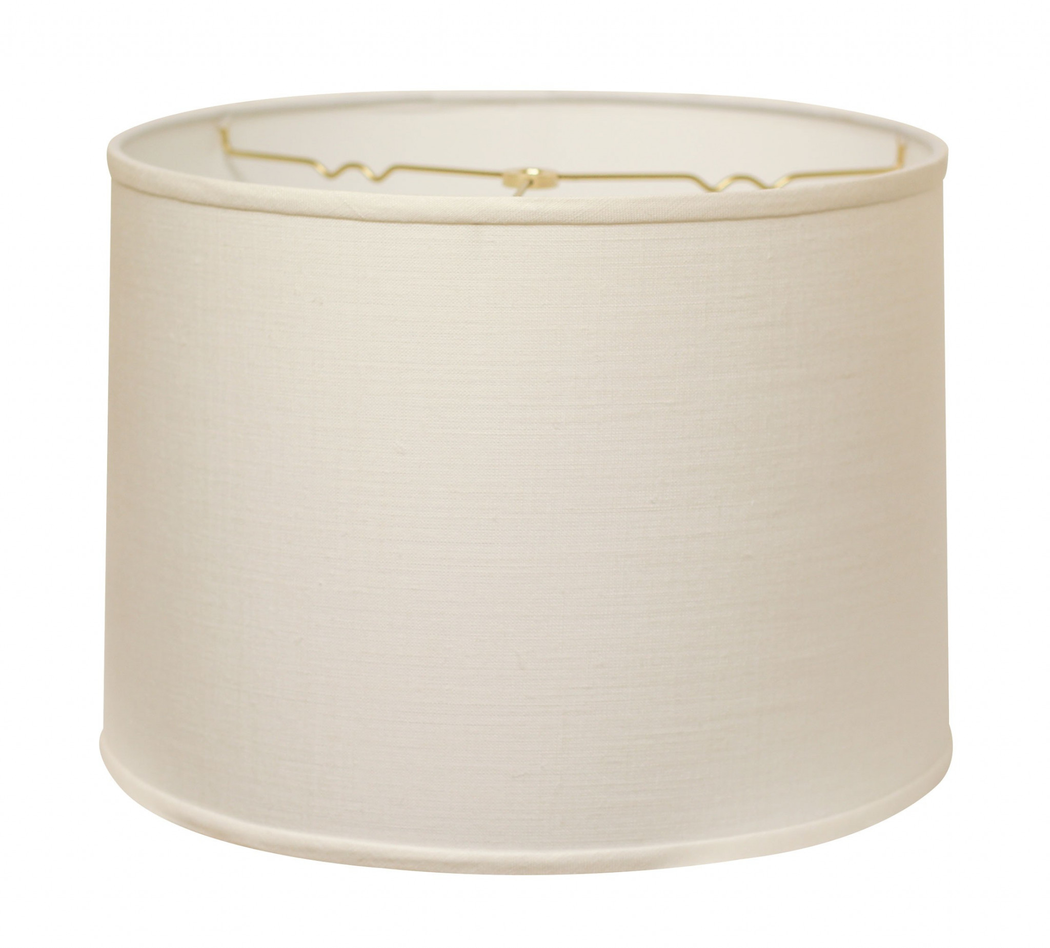 13" White Throwback Drum Linen Lampshade-470169-1