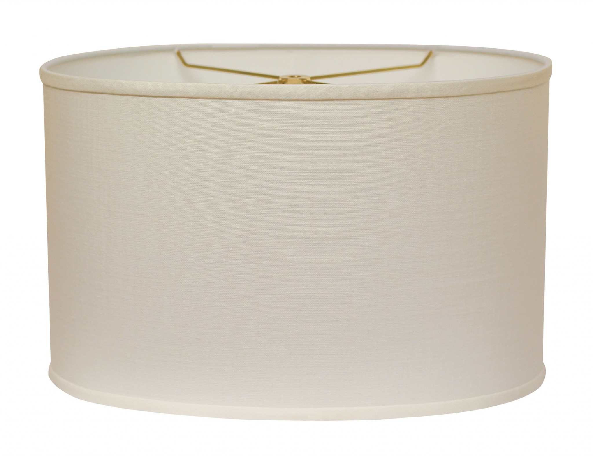 12" White Throwback Oval Linen Lampshade-470205-1