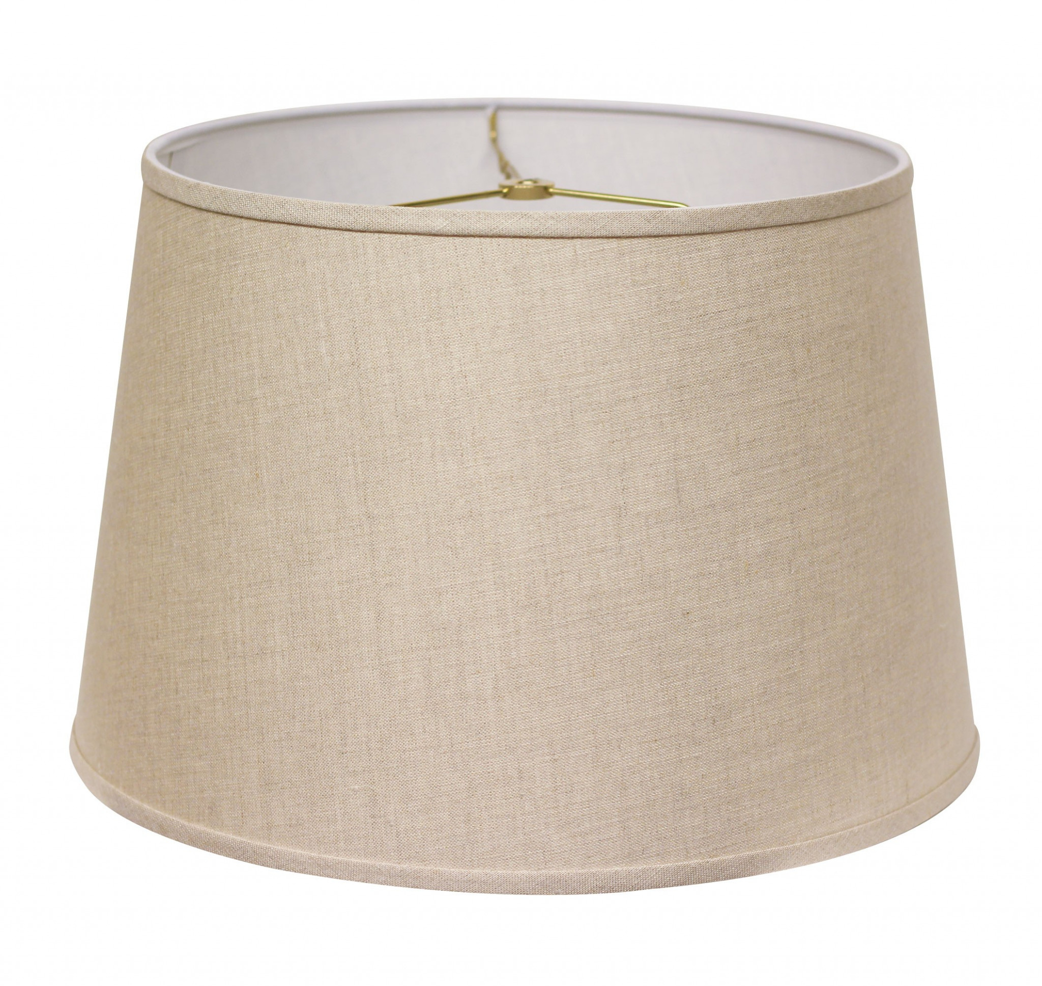 14" Dark Wheat Rounded Empire Slanted Linen Lampshade-470264-1