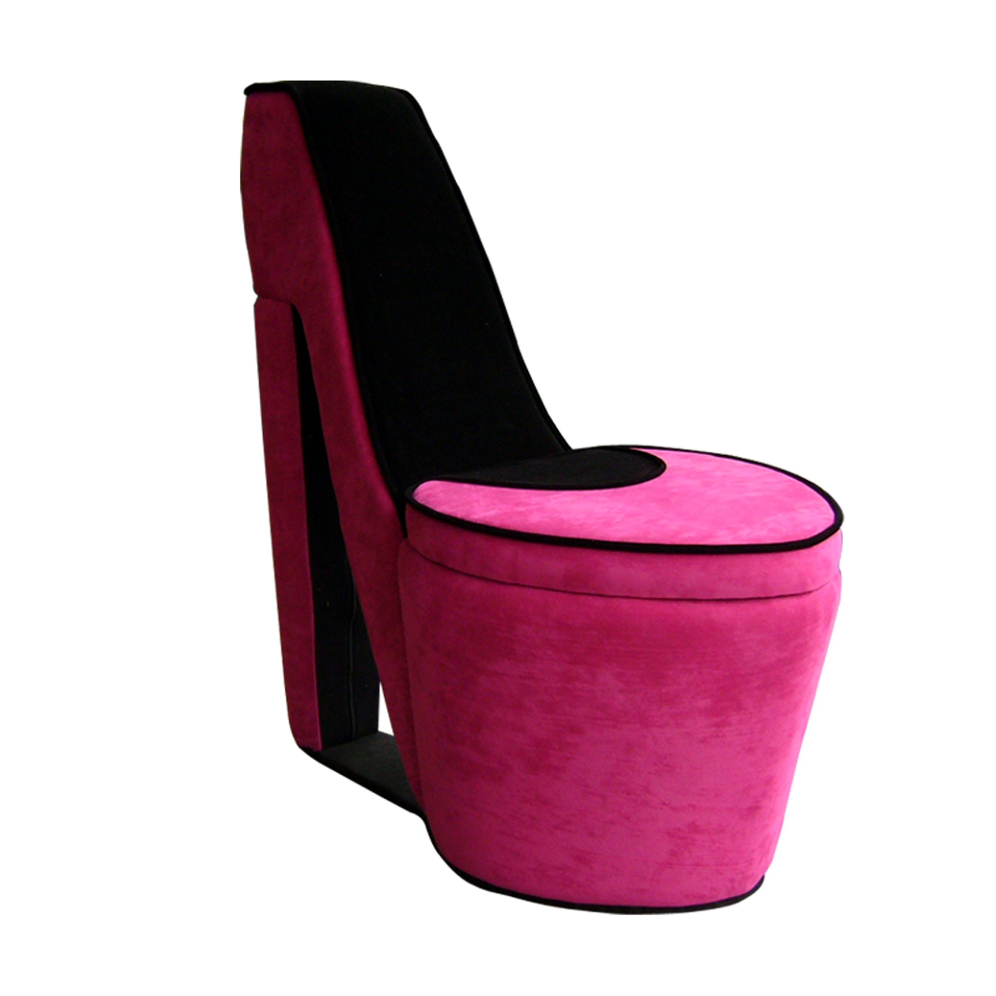 32" Pink Faux Suede Side Chair-470294-1
