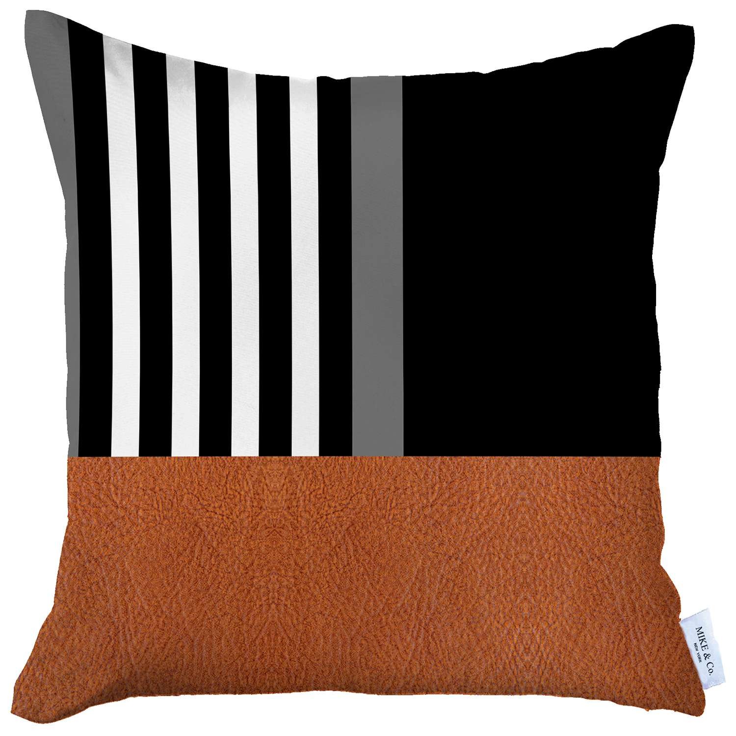 18" Brown and Black Throw Pillow Cover