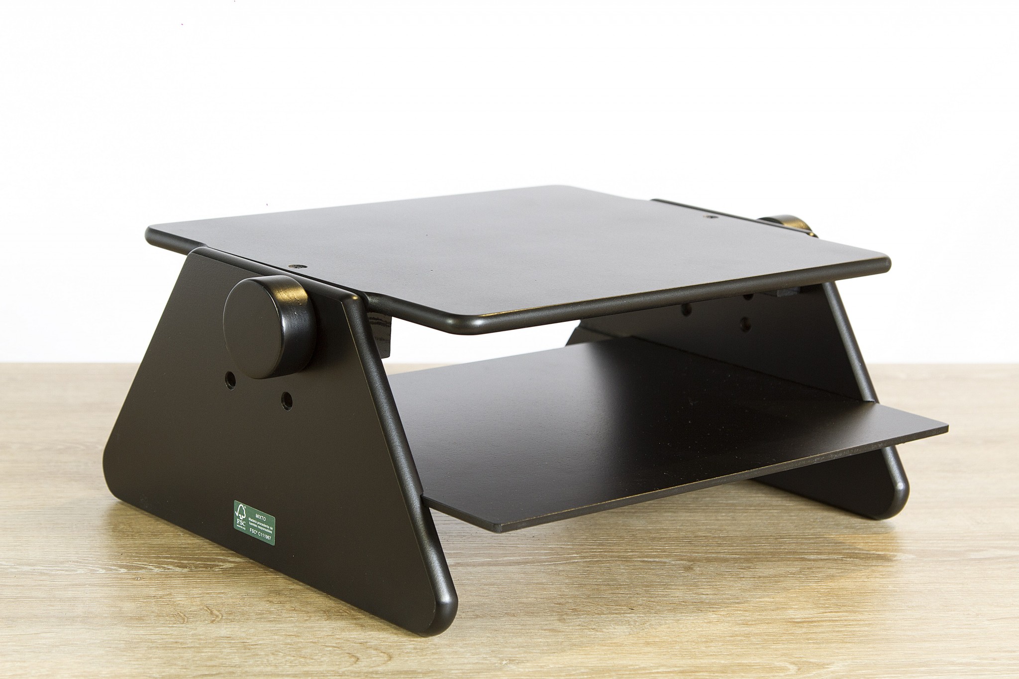 Modern Black Adjustable Three Level Ergonomic Monitor Stand