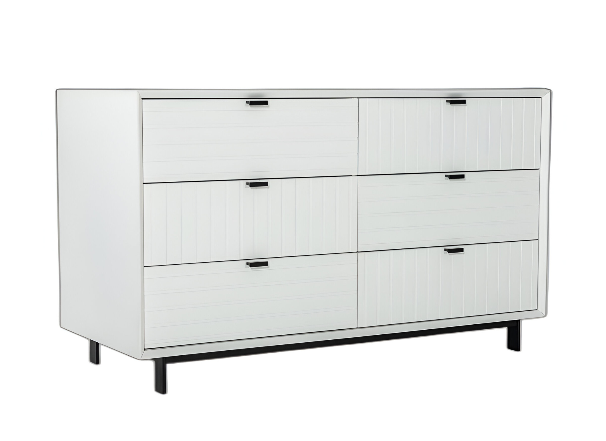 51" White Manufactured Wood Six Drawer Double Dresser-473118-1
