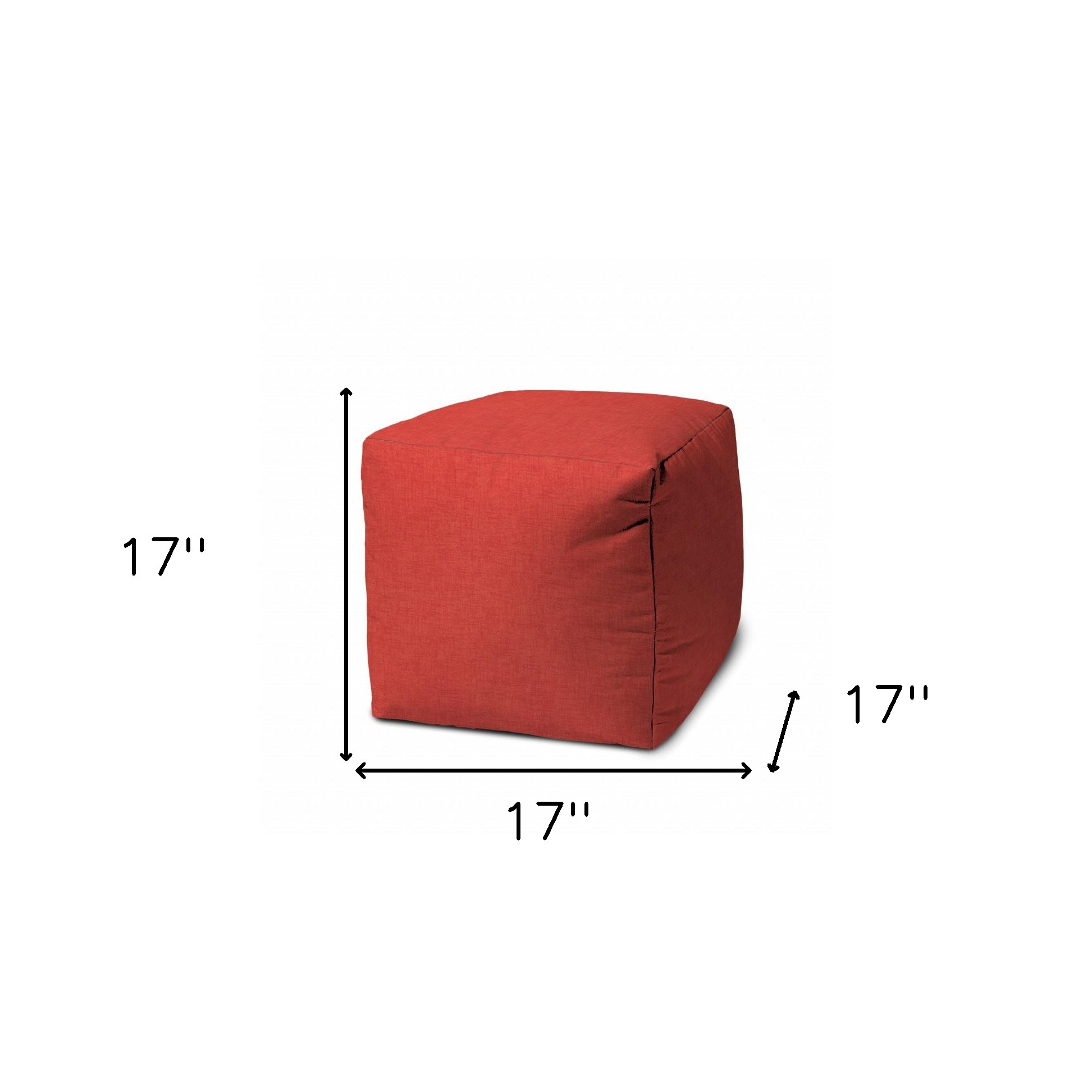 WEAVE Coral Indoor/Outdoor Pouf - Zipper Cover with Luxury Polyfil Stuffing  - 17 x 17 x 17 Cube