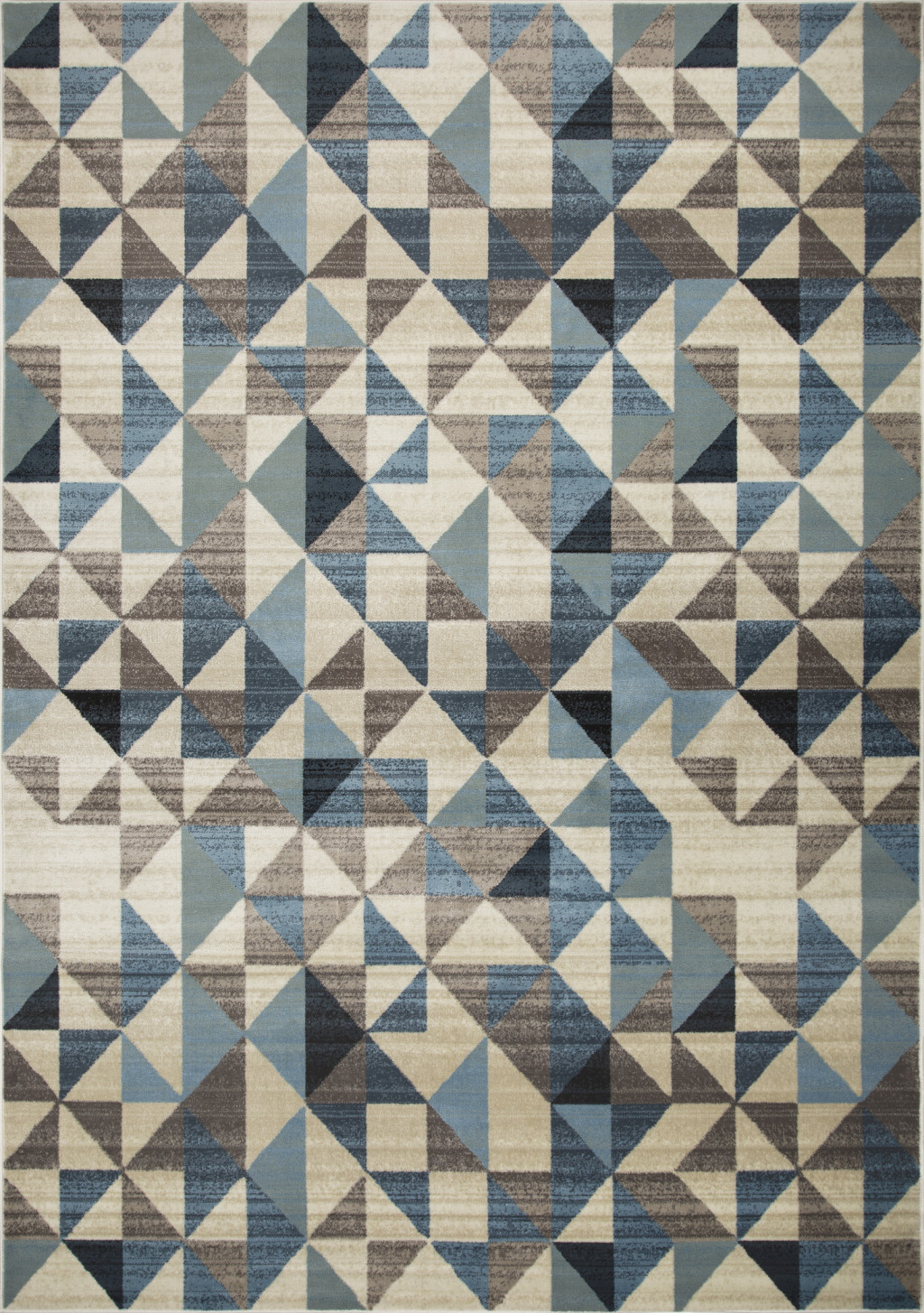 5" X 8" Blue Geometric Area Rug