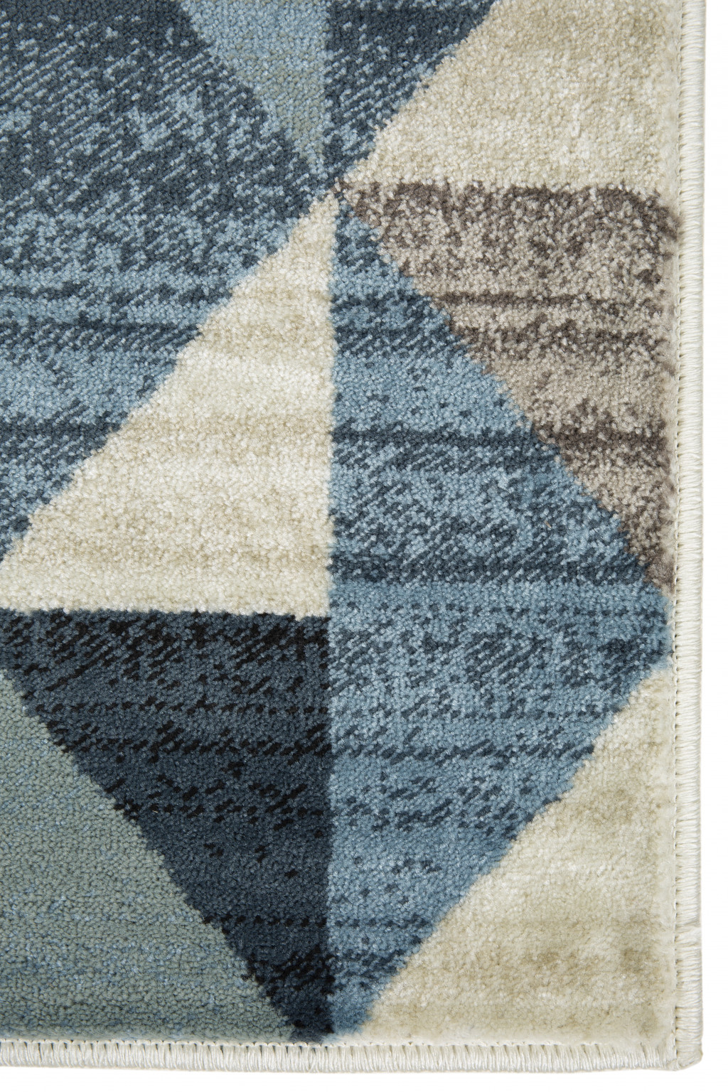 5" X 8" Blue Geometric Area Rug