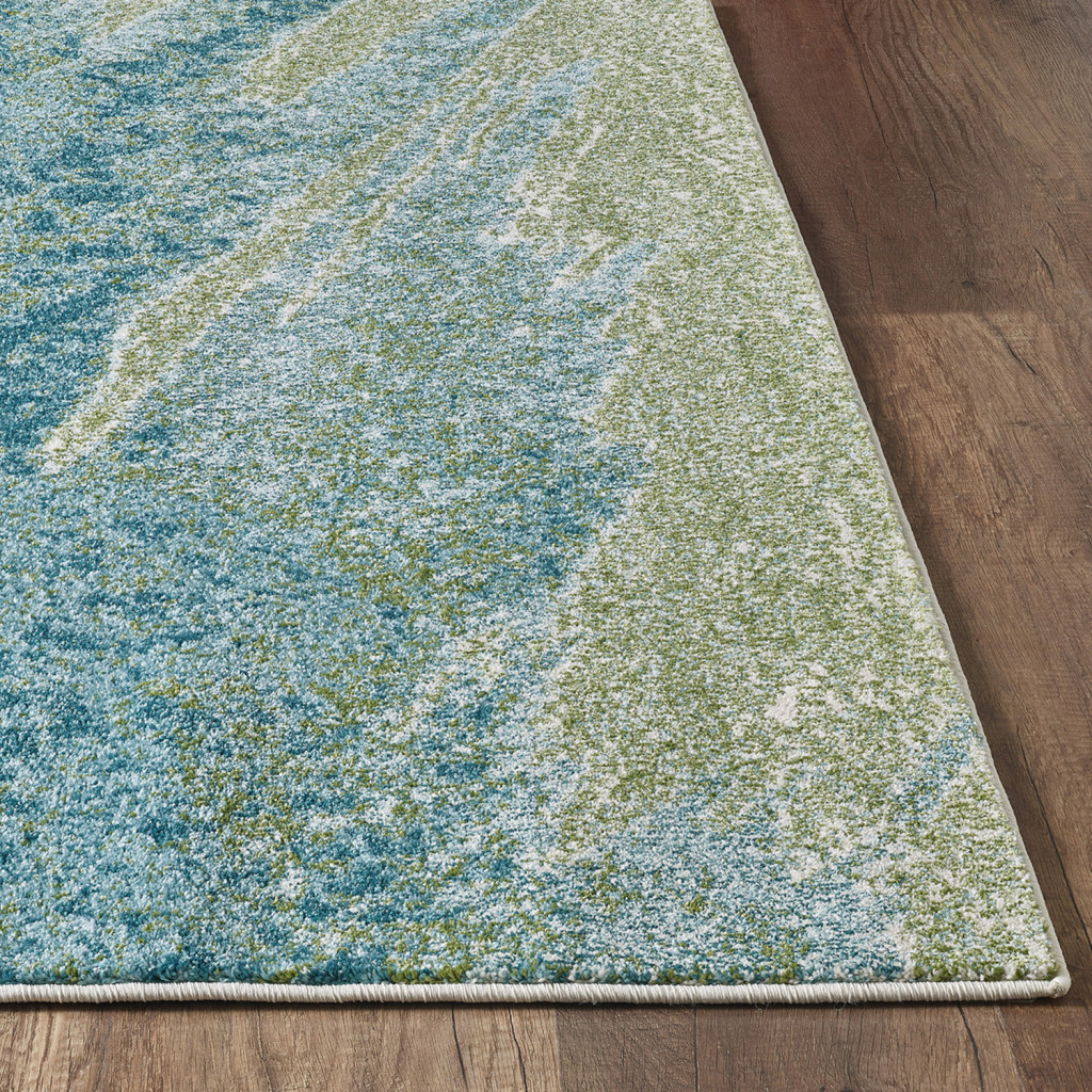 8" X 11" Blue Abstract Area Rug