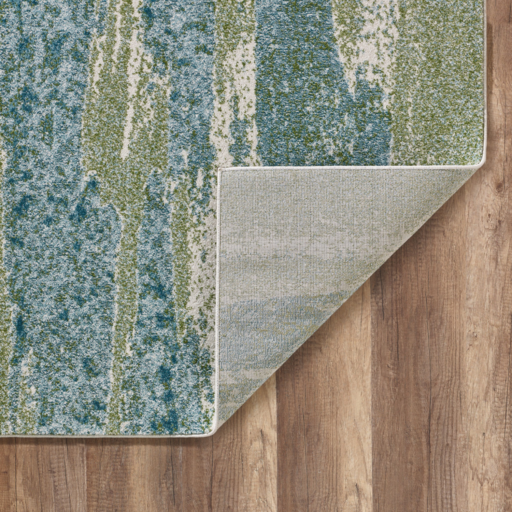 8" X 11" Blue Abstract Area Rug