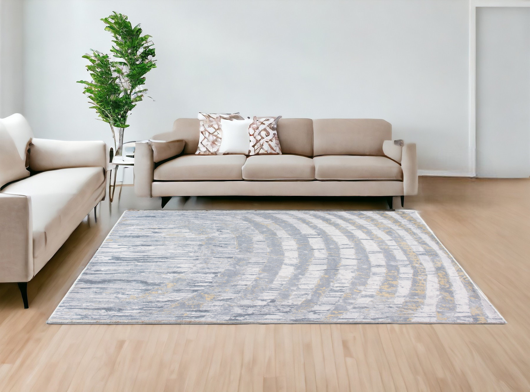 8' X 10' Gray Abstract Area Rug-475341-1