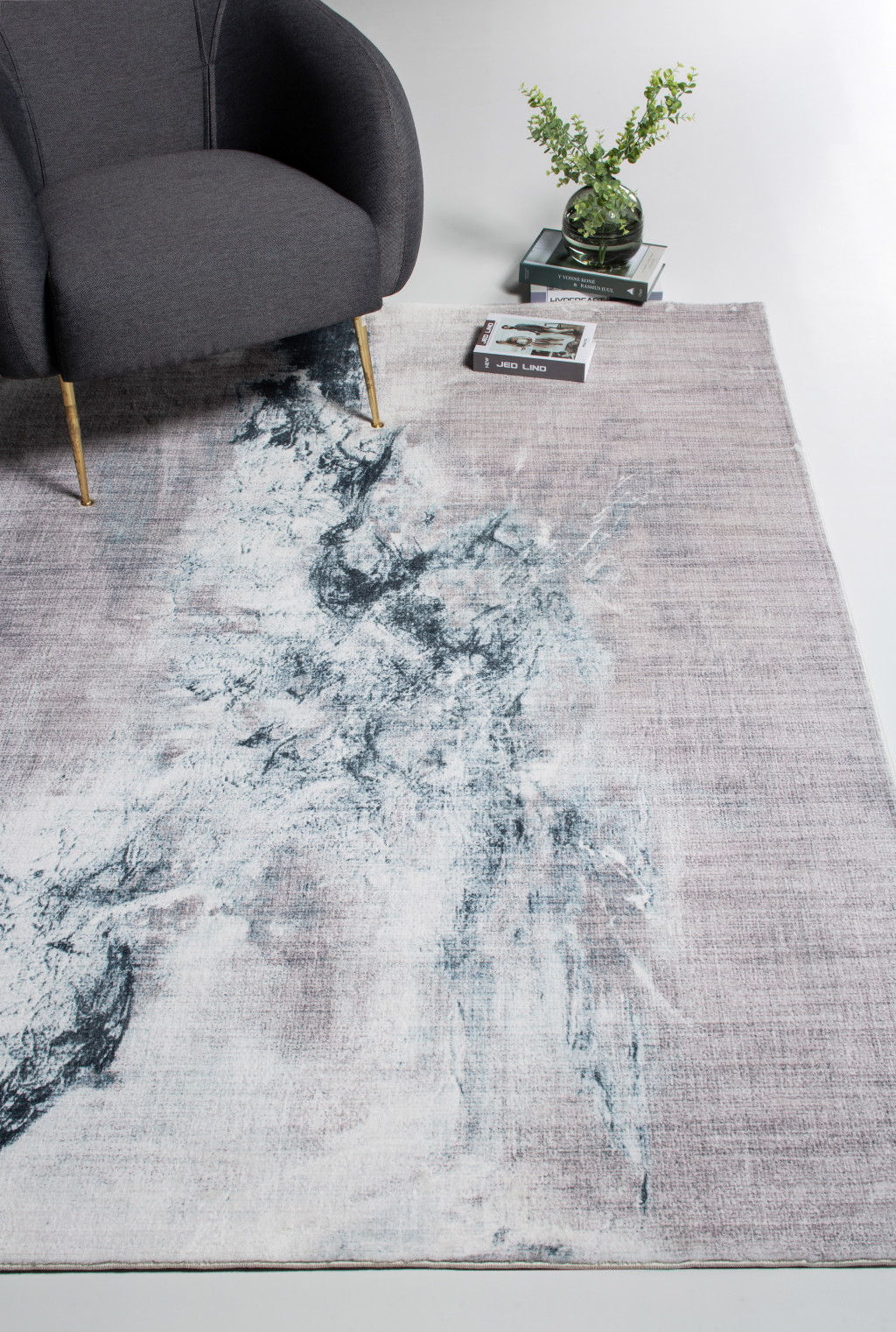 8" X 10" Sand Abstract Area Rug
