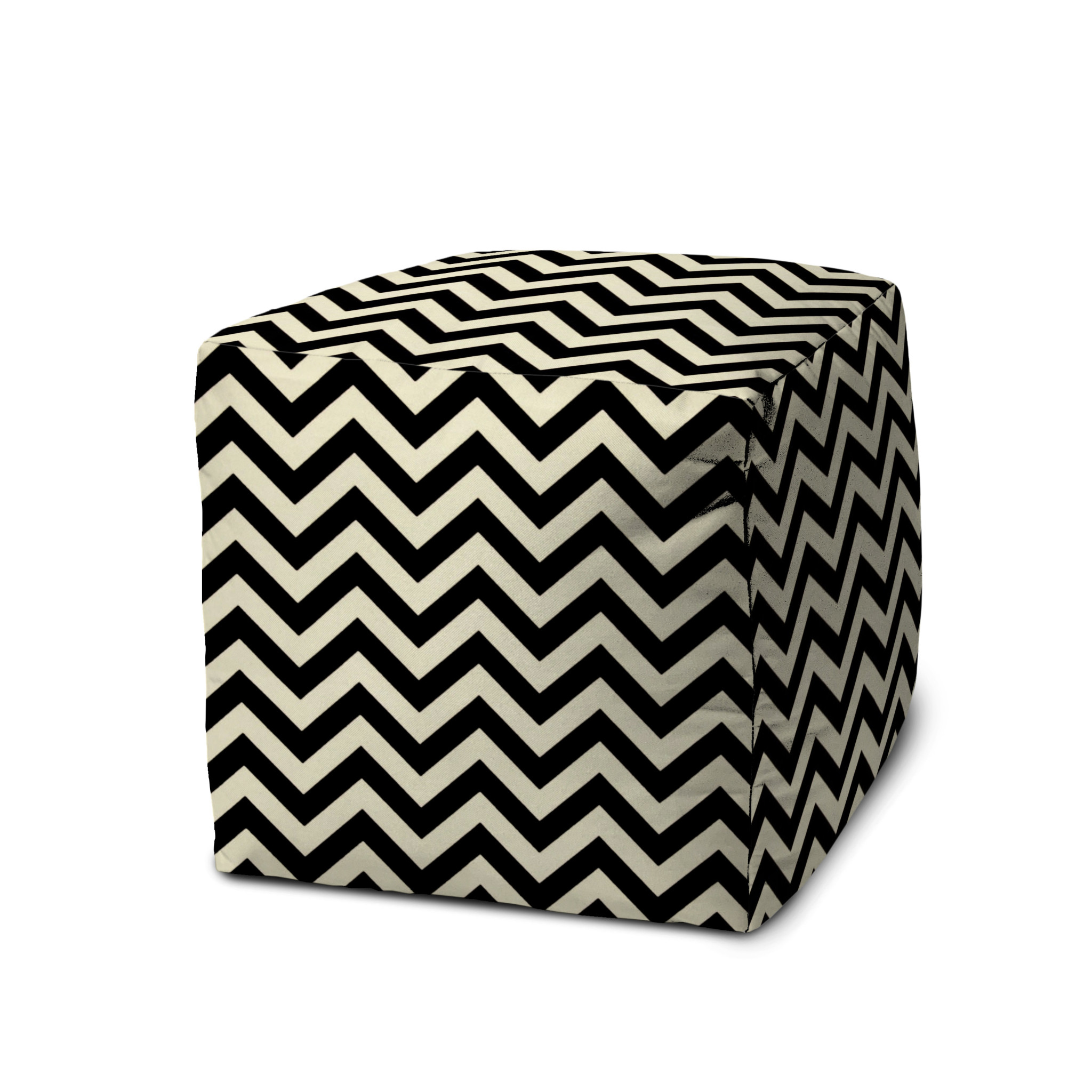 17" Cube Chevron Indoor Outdoor Pouf Ottoman
