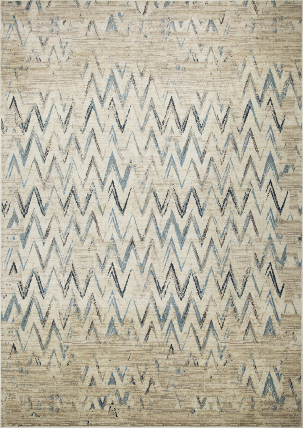 3" X 5" Ivory Chevron Area Rug