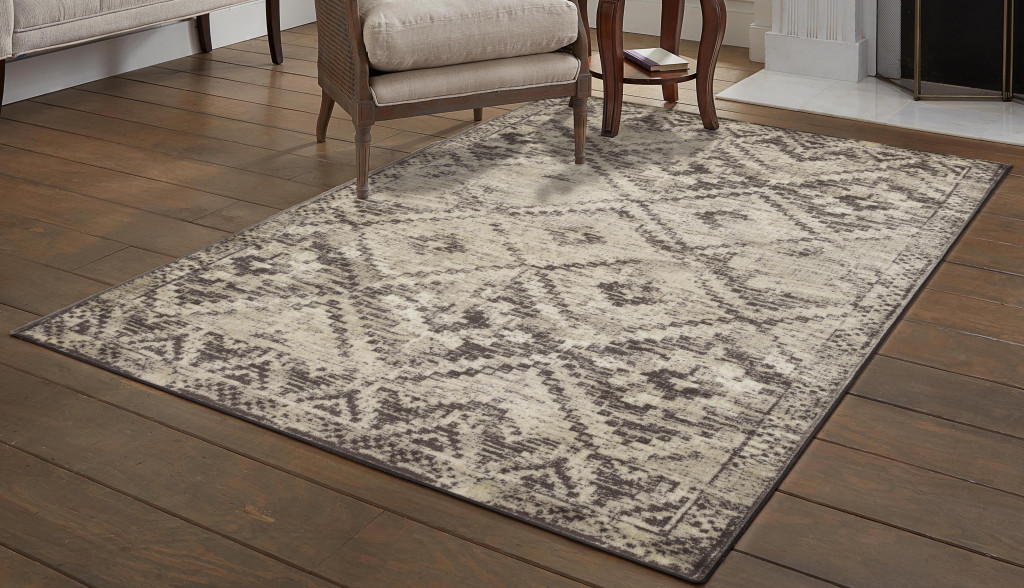 3" X 5" Gray Abstract Area Rug