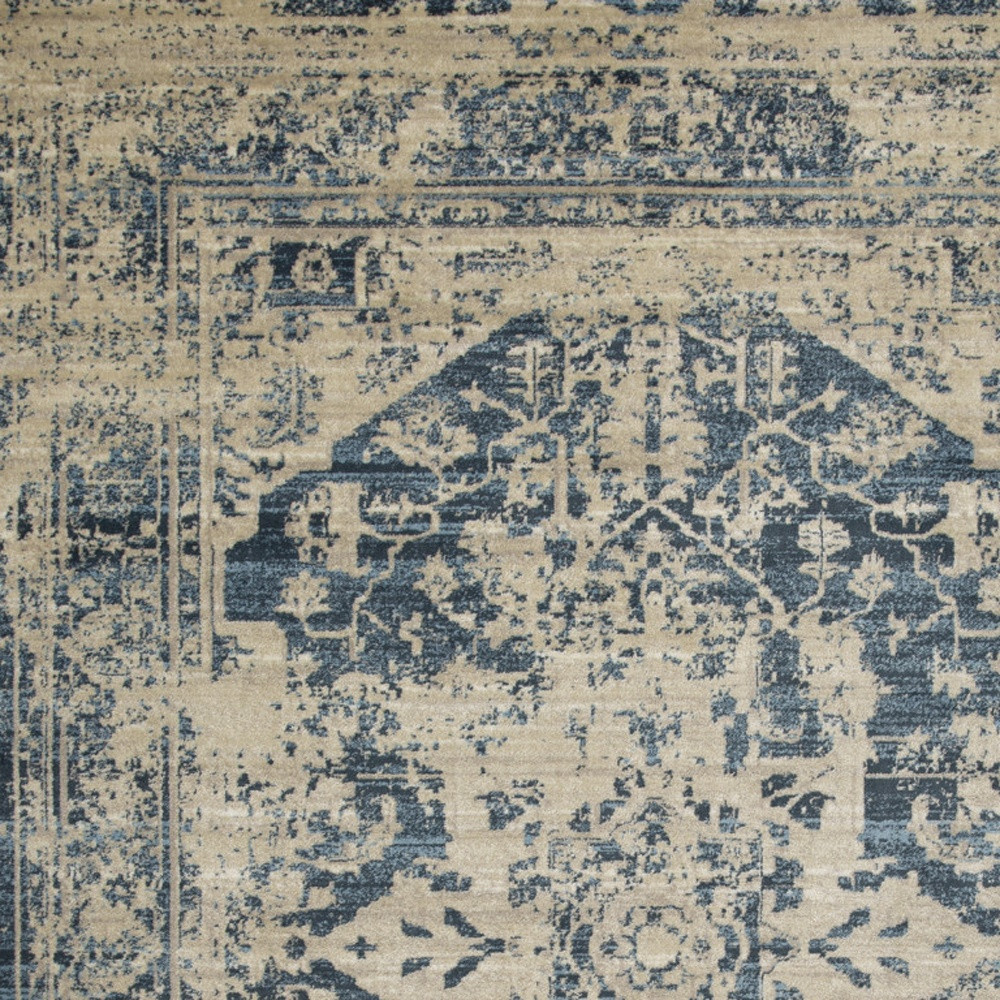 8" X 11" Ivory Oriental Area Rug
