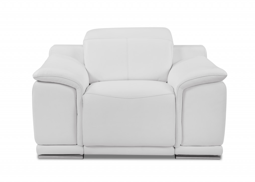 Mod Winter White Italian Leather Recliner Chair-476509-1