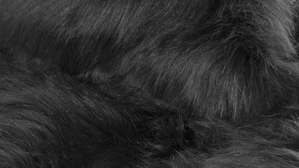 2" X 6" Black Faux Fur Washable Non Skid Area Rug