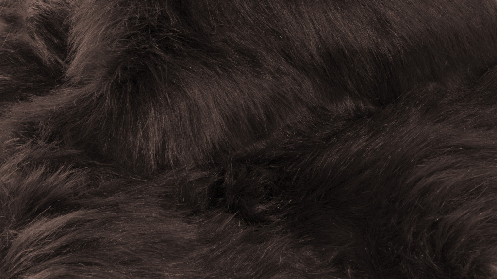 2" X 6" Chocolate Faux Fur Washable Non Skid Area Rug