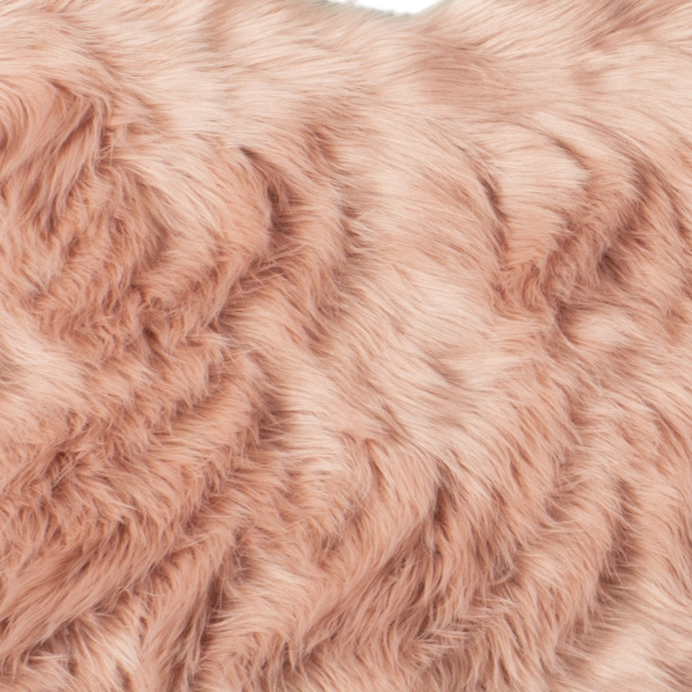 4" X 6" Grey Faux Fur Washable Non Skid Area Rug