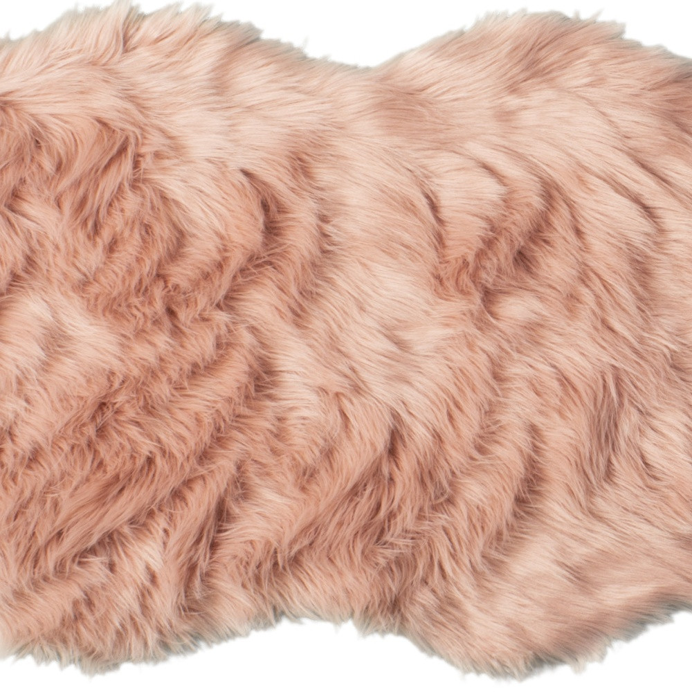 4" X 6" Grey Faux Fur Washable Non Skid Area Rug