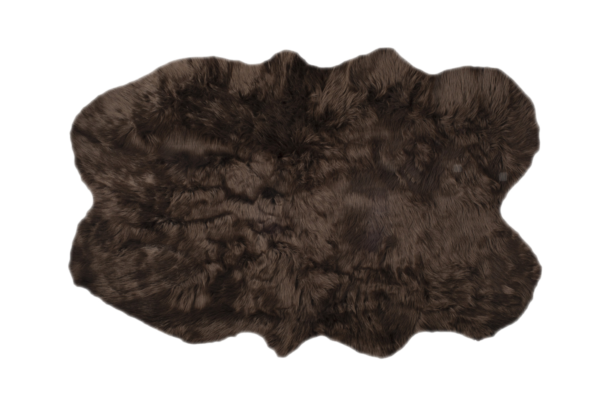 4" X 6" Chocolate Faux Fur Tufted Washable Non Skid Area Rug