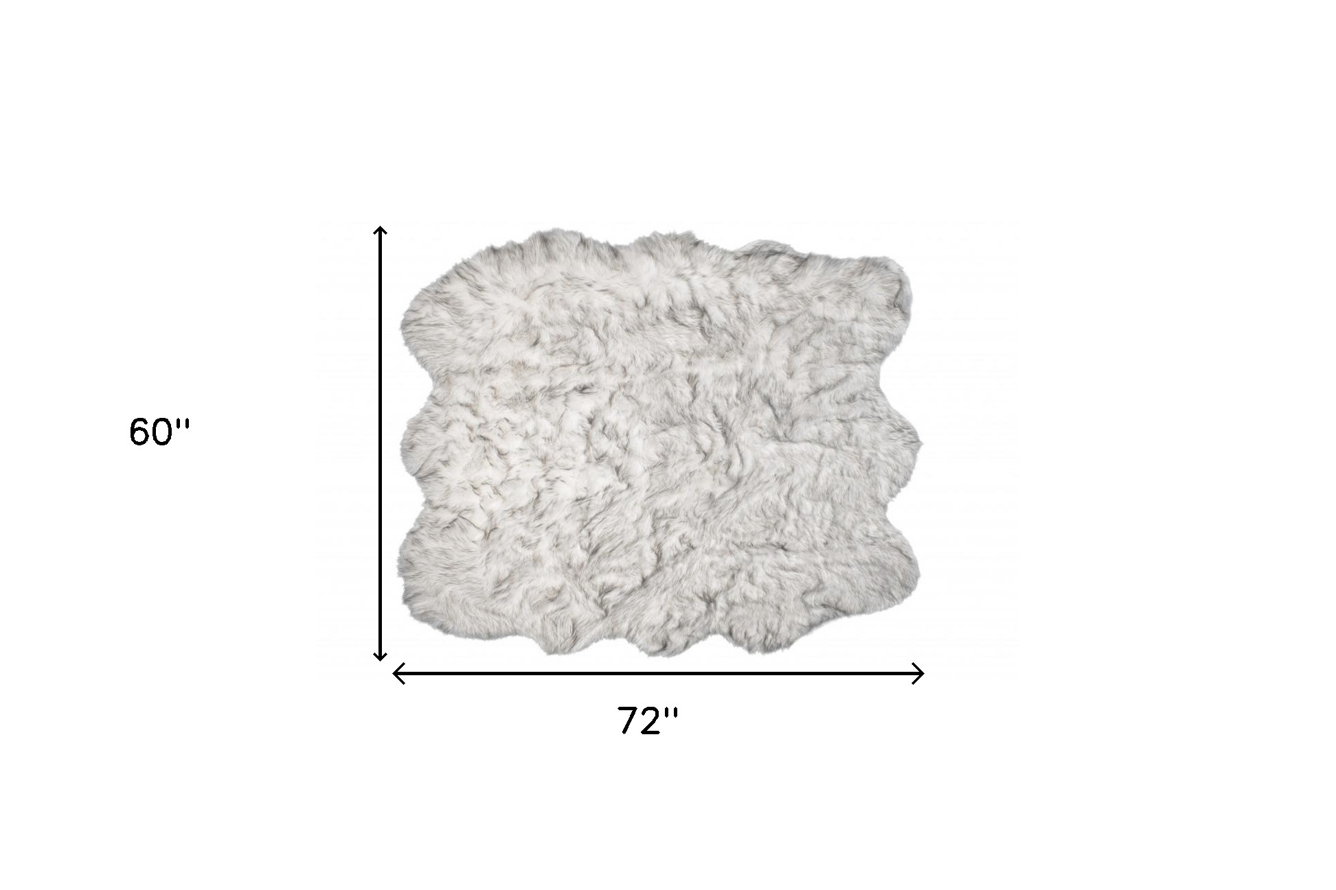 5" X 6" Grey Ombre Faux Sheepskin Non Skid Area Rug