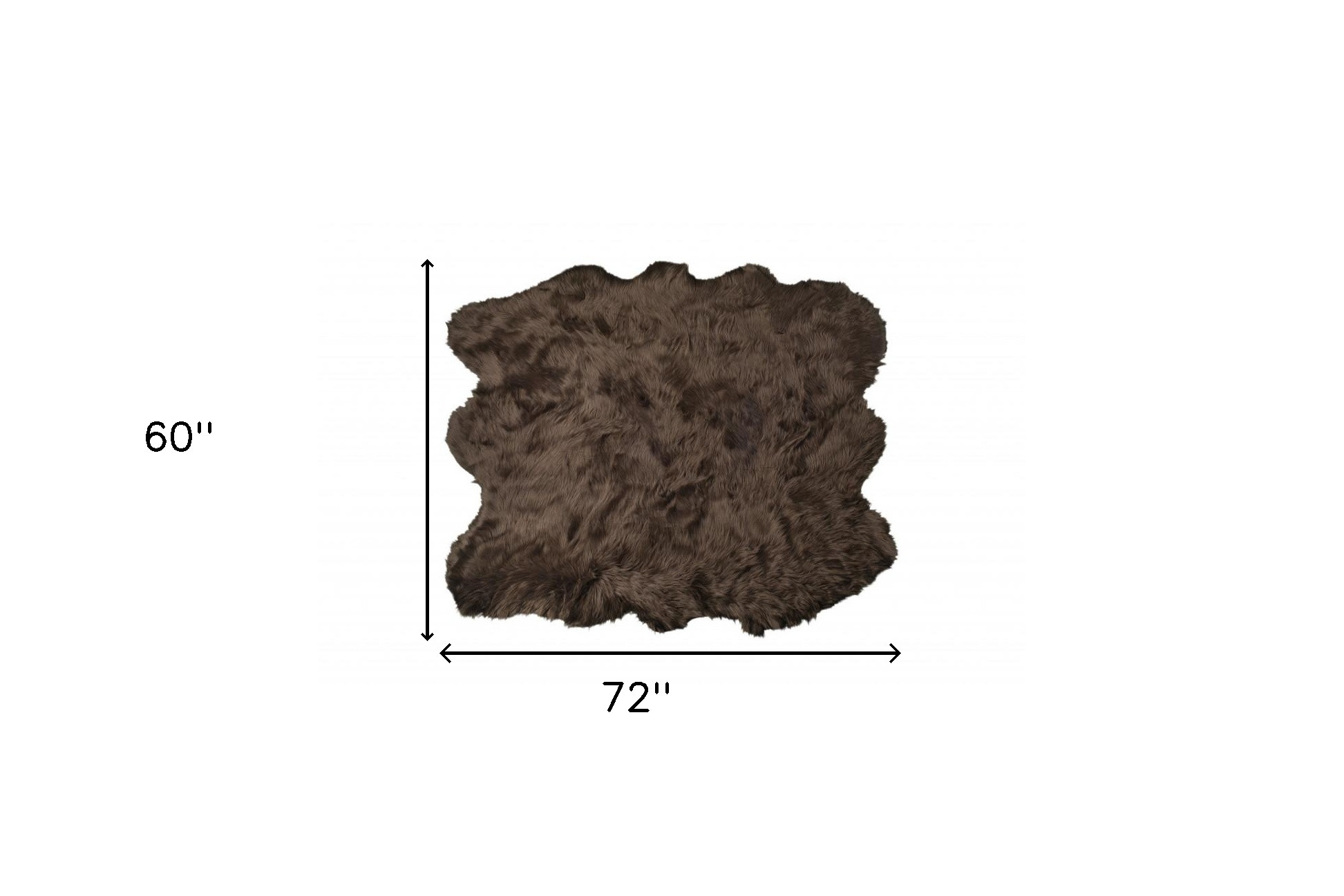 5" X 6" Chocolate Faux Sheepskin Non Skid Area Rug