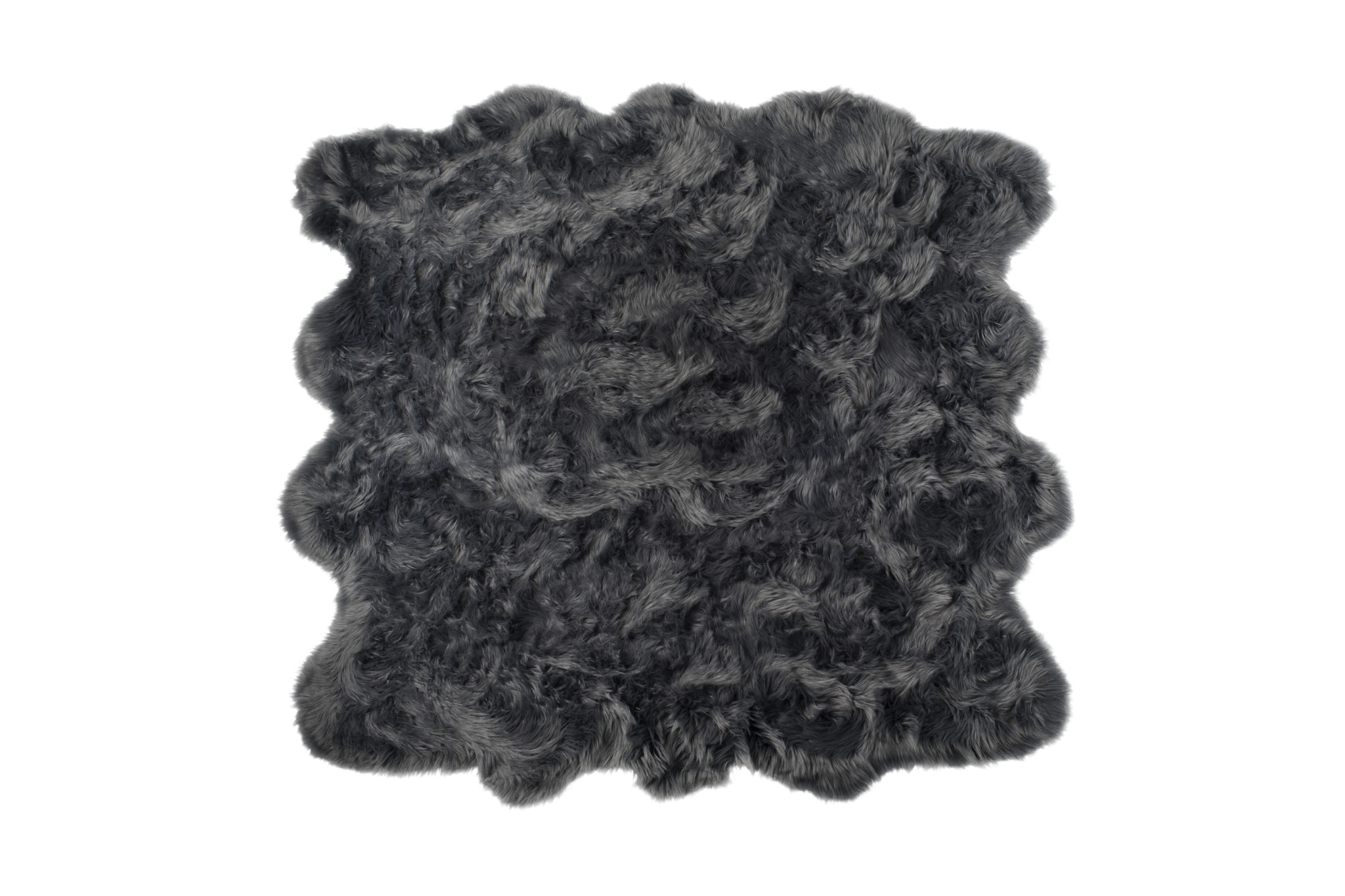 6 X 6 grey Faux Fur Washable Non Skid Area Rug