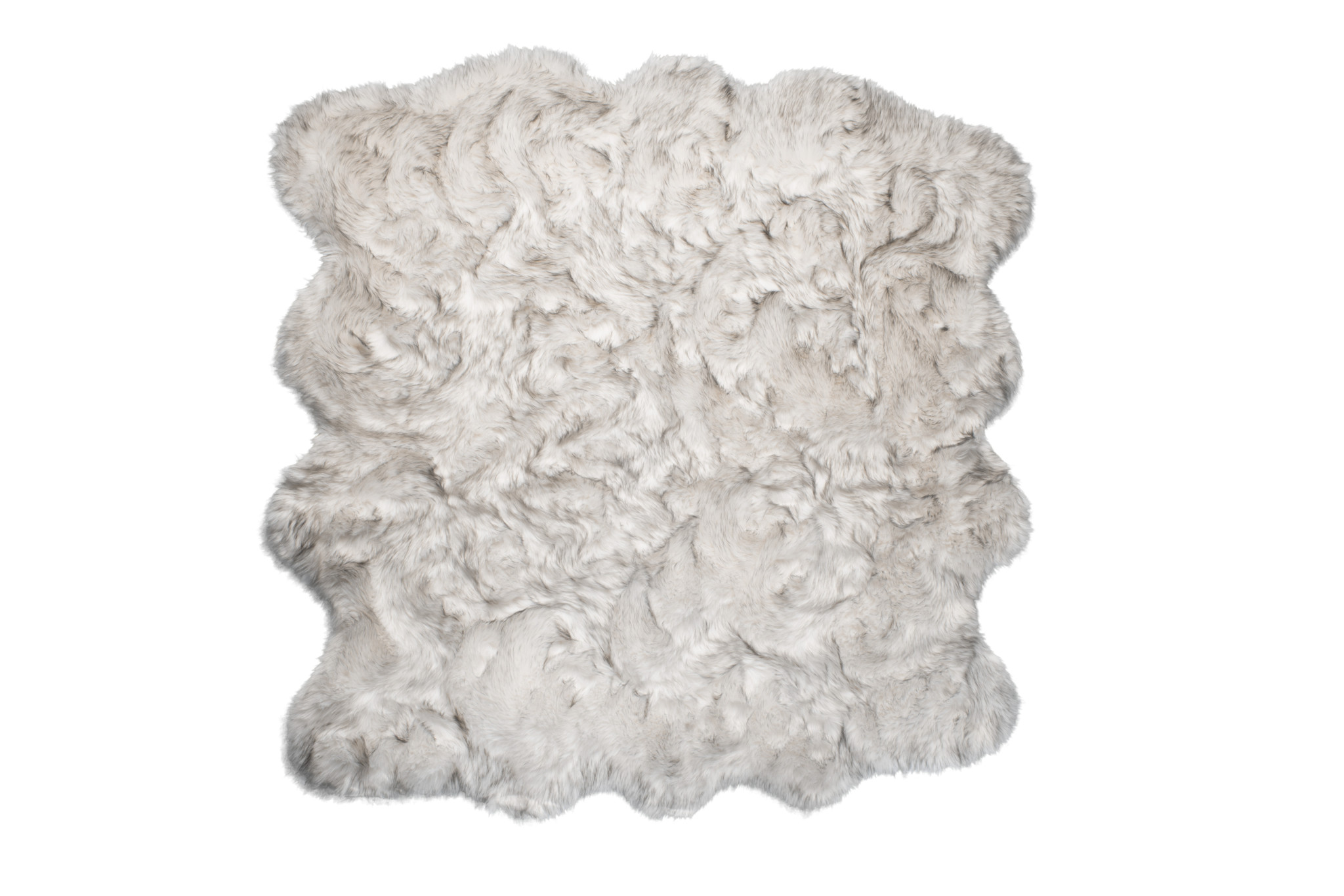 6" X 6" Ombre Grey Faux Fur Washable Non Skid Area Rug