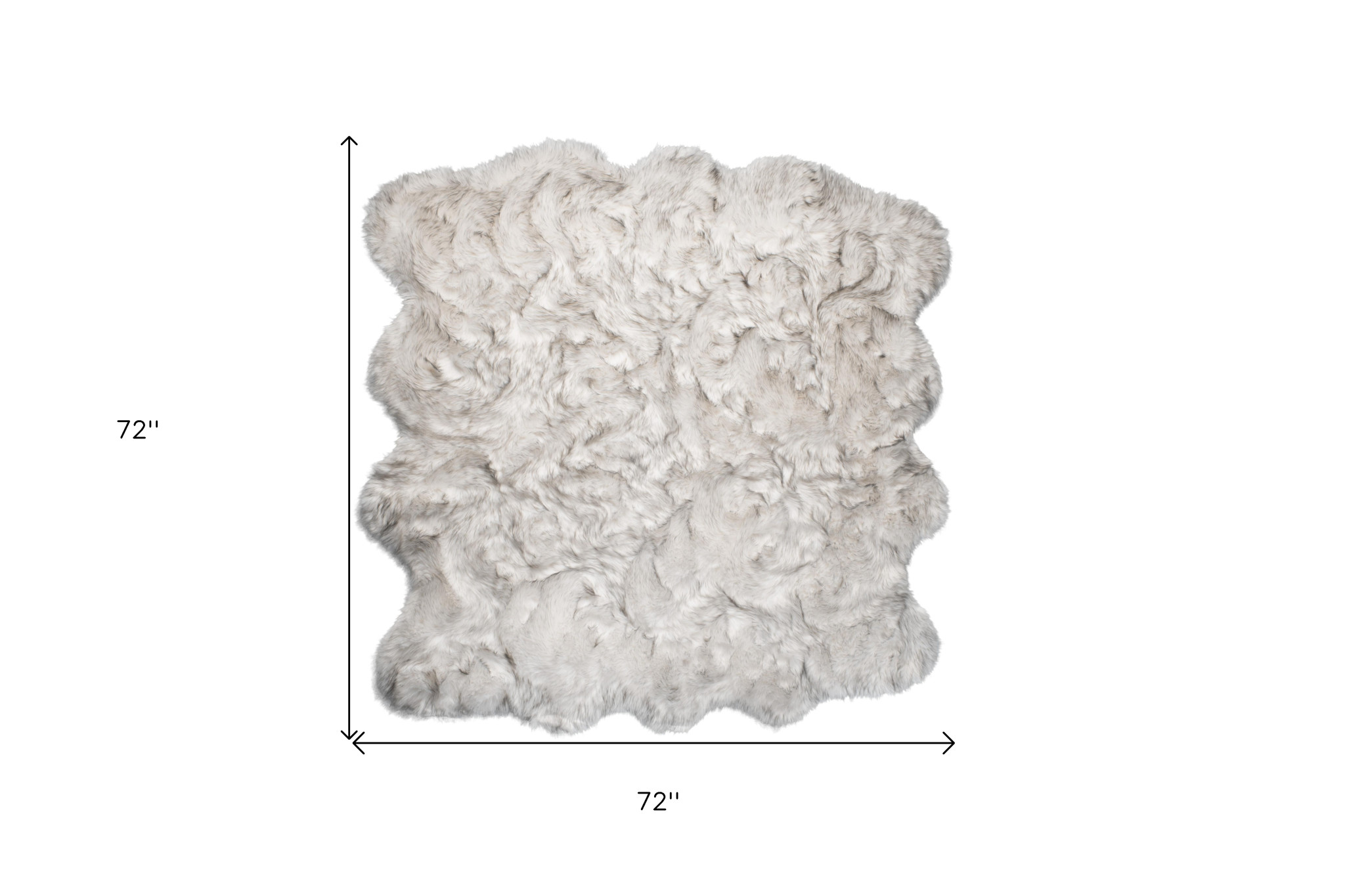 6" X 6" Ombre Grey Faux Fur Washable Non Skid Area Rug