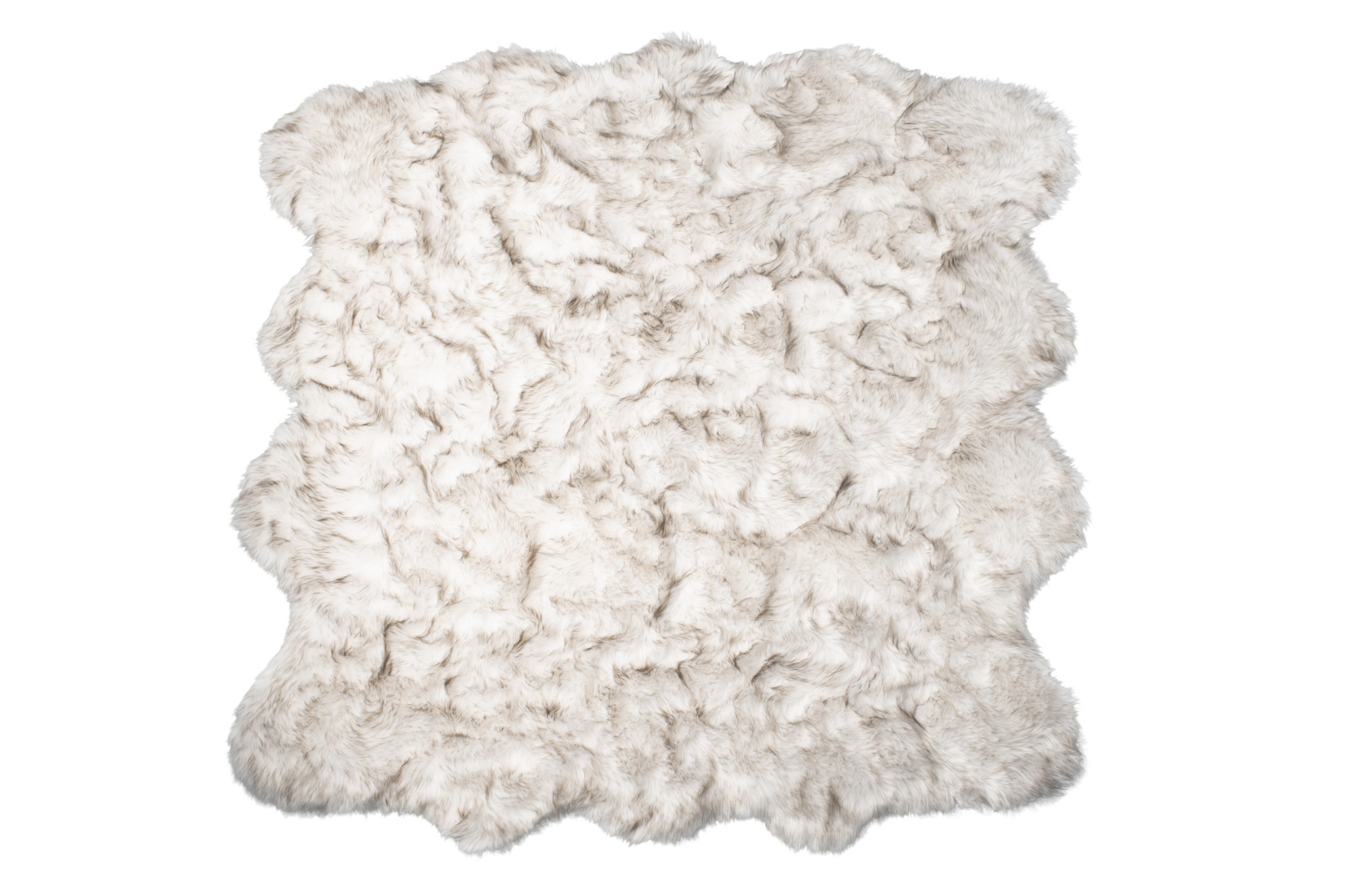 6" X 6" Ombre Chocolate Faux Fur Washable Non Skid Area Rug