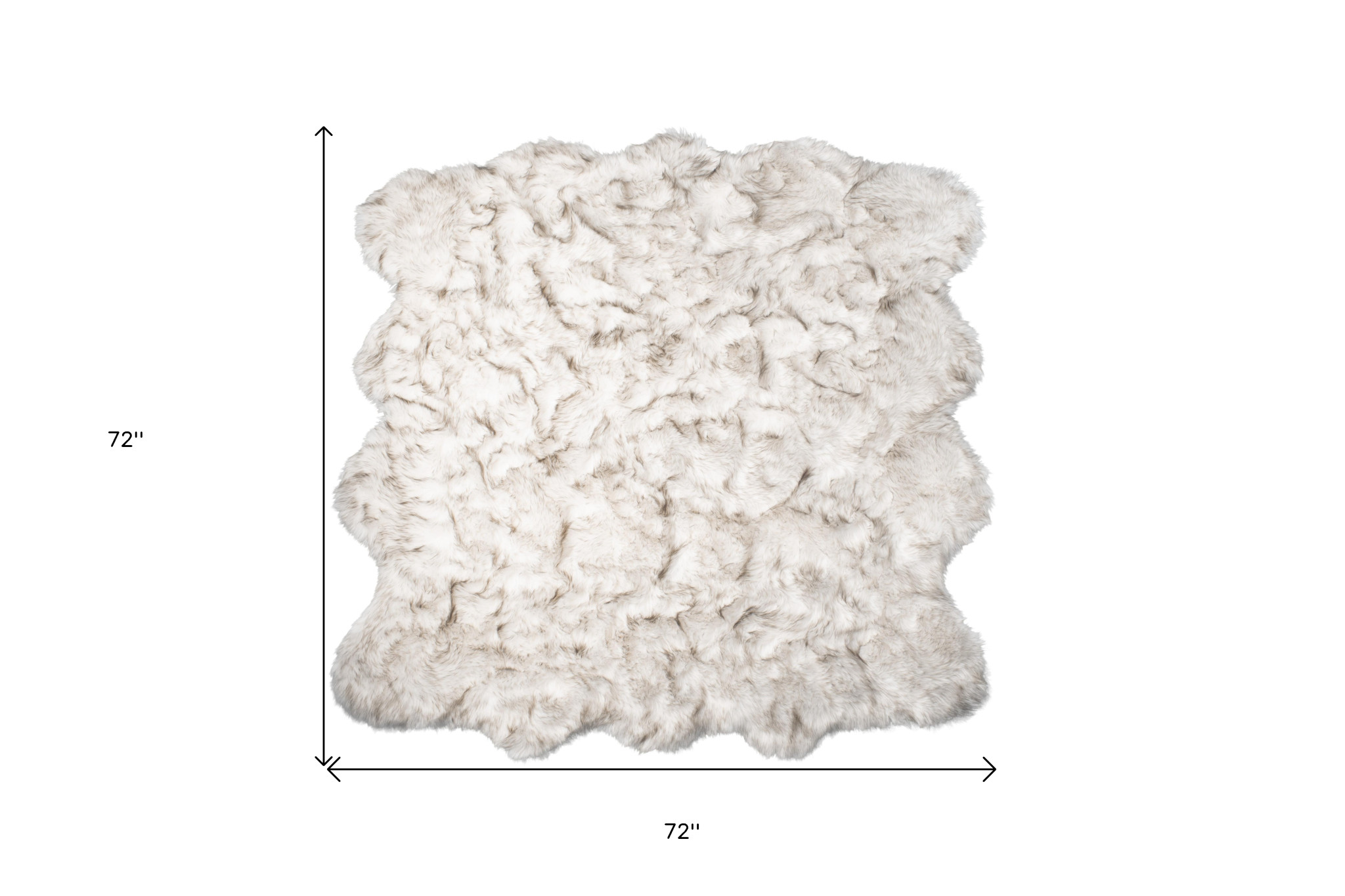 6" X 6" Ombre Chocolate Faux Fur Washable Non Skid Area Rug