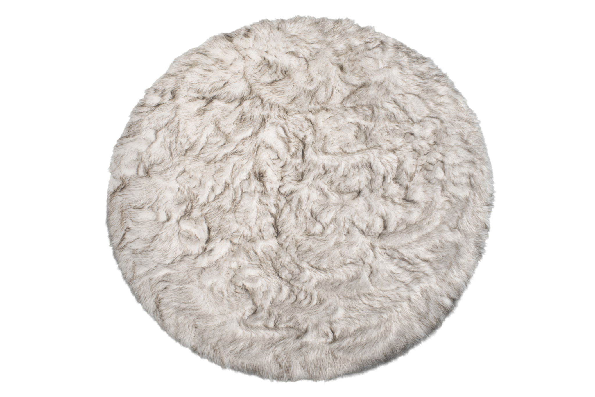 6" X 6" Ombre Chocolate Round Faux Fur Washable Non Skid Area Rug