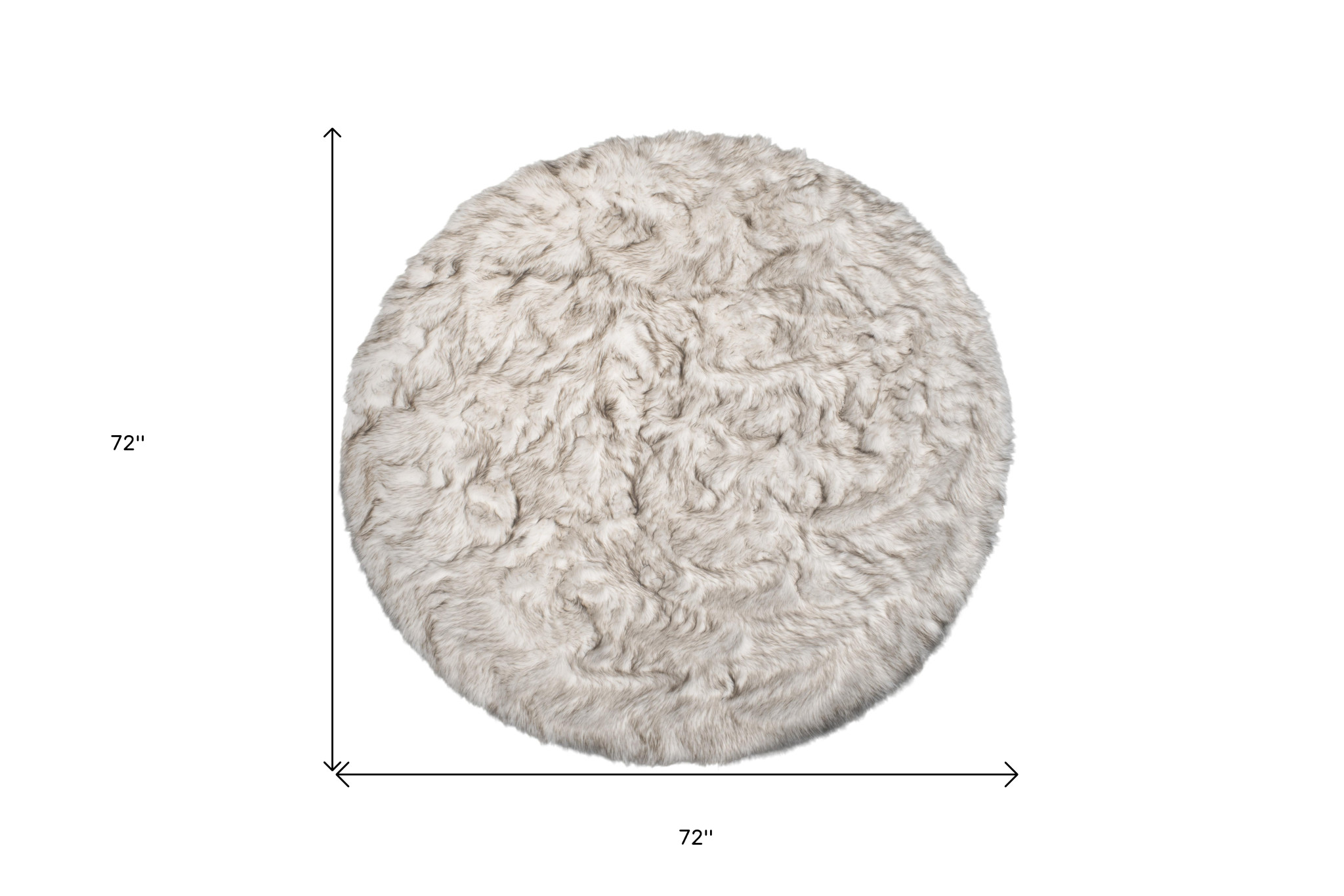6" X 6" Ombre Chocolate Round Faux Fur Washable Non Skid Area Rug