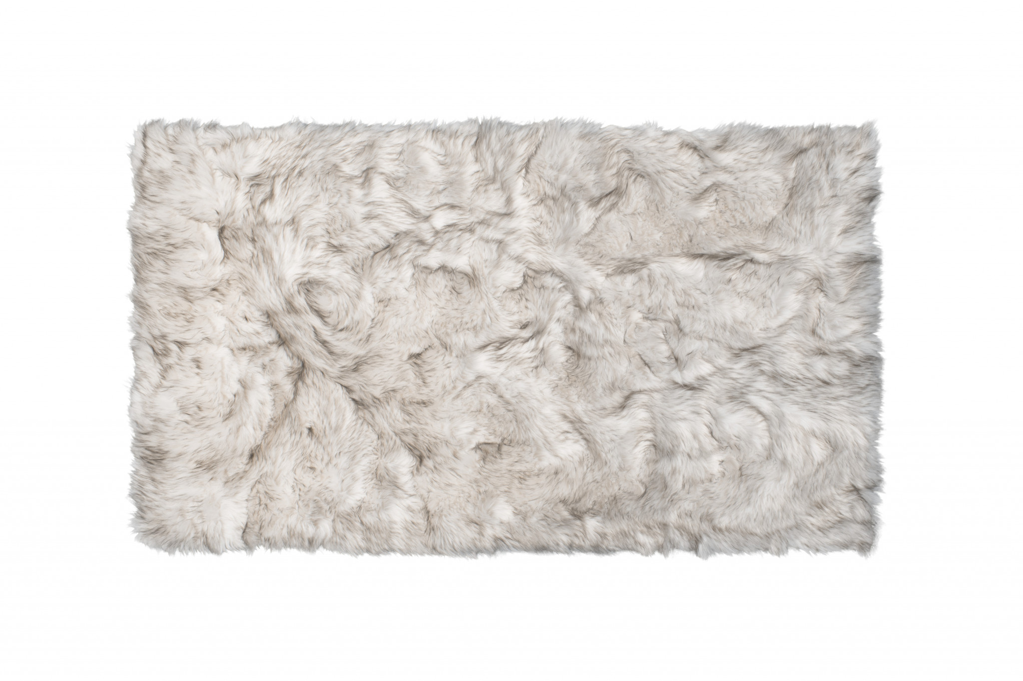 3" X 5" Chocolate Faux Fur Ombre Non Skid Area Rug