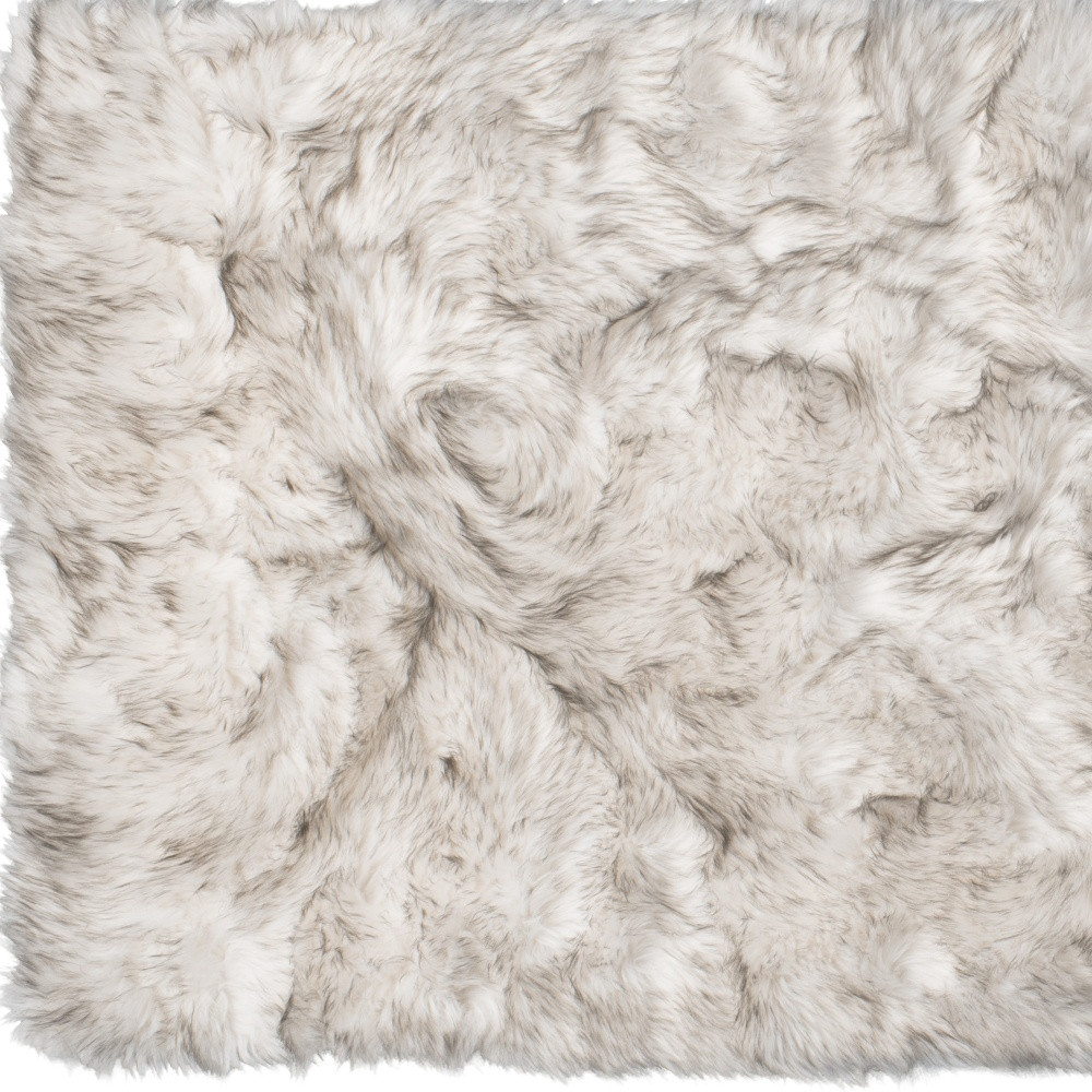 3" X 5" Chocolate Faux Fur Ombre Non Skid Area Rug
