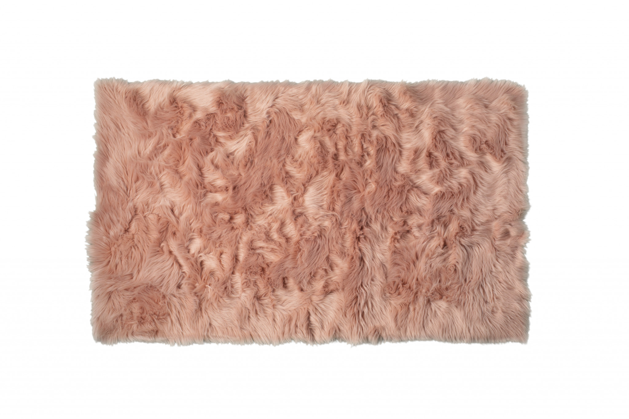 3" X 5" Dusty Rose Faux Fur Non Skid Area Rug