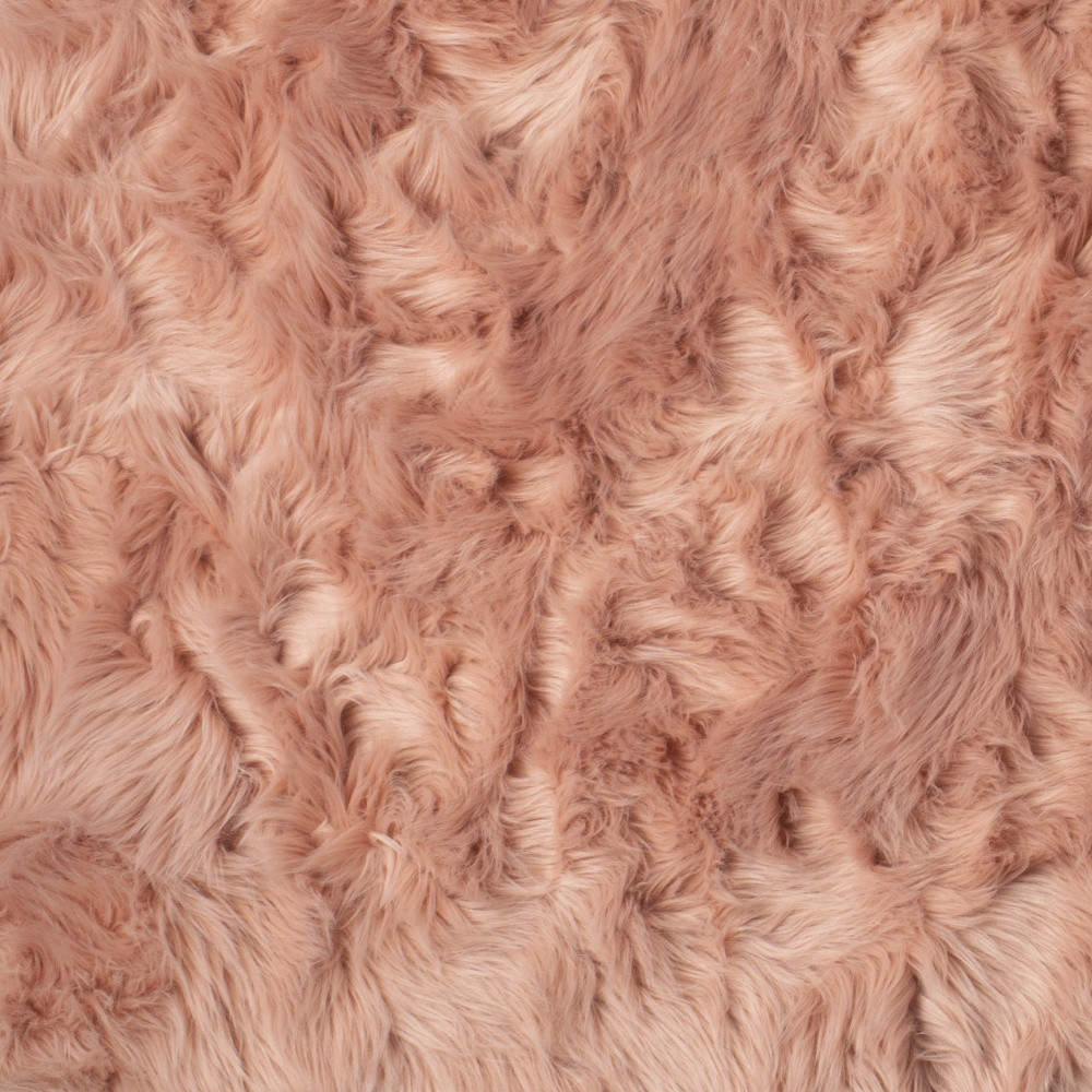 3" X 5" Dusty Rose Faux Fur Non Skid Area Rug