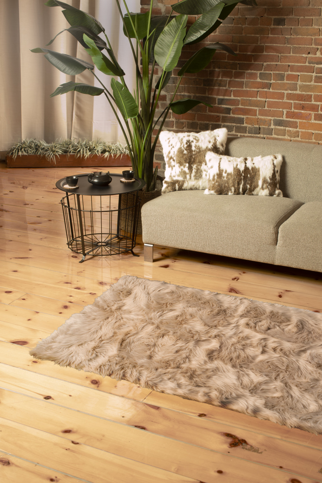 3" X 5" Taupe Non Skid Area Rug