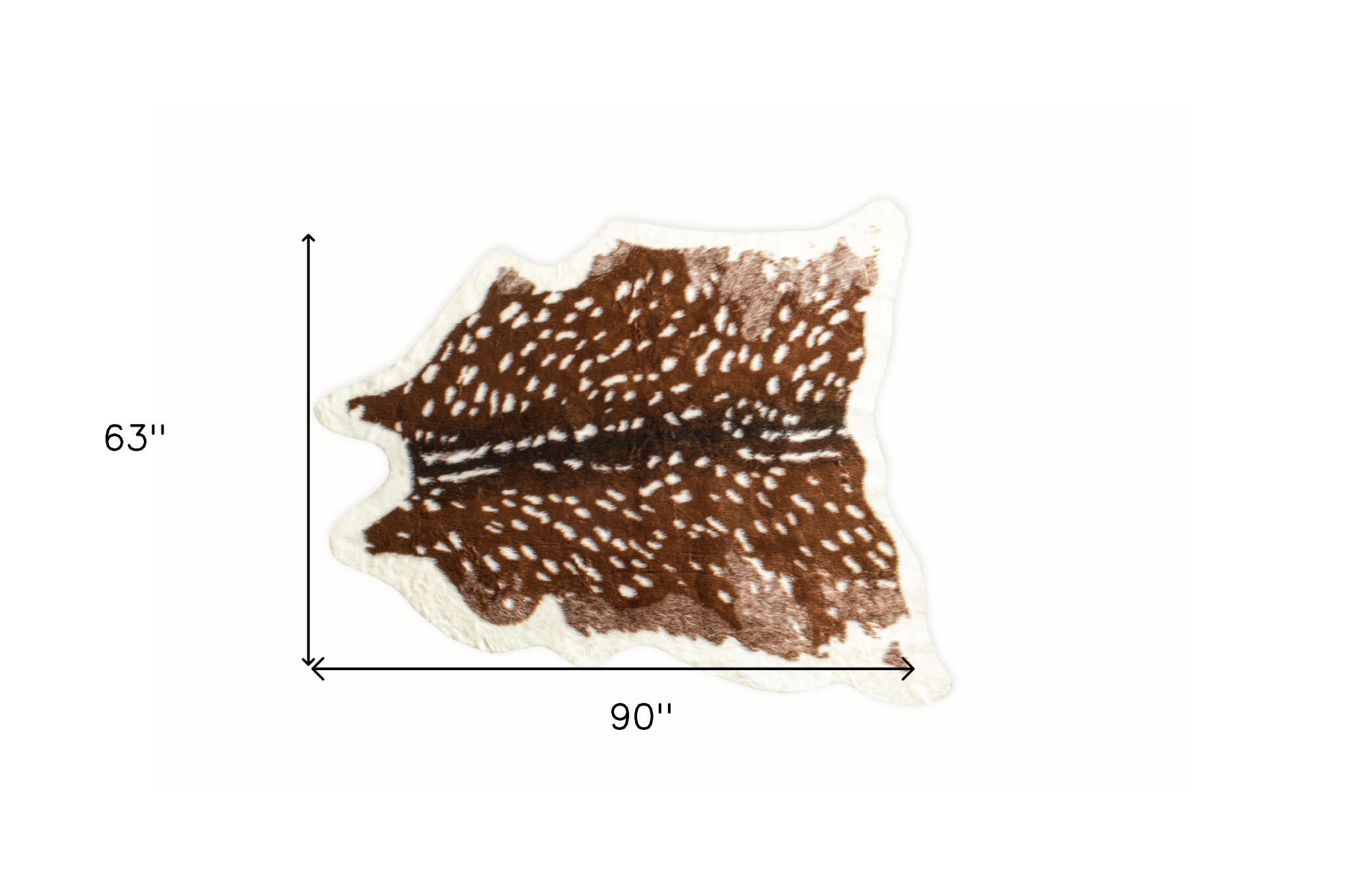 5" X 8" Off White And Brown Faux Cowhide Tufted Washable Non Skid Area Rug
