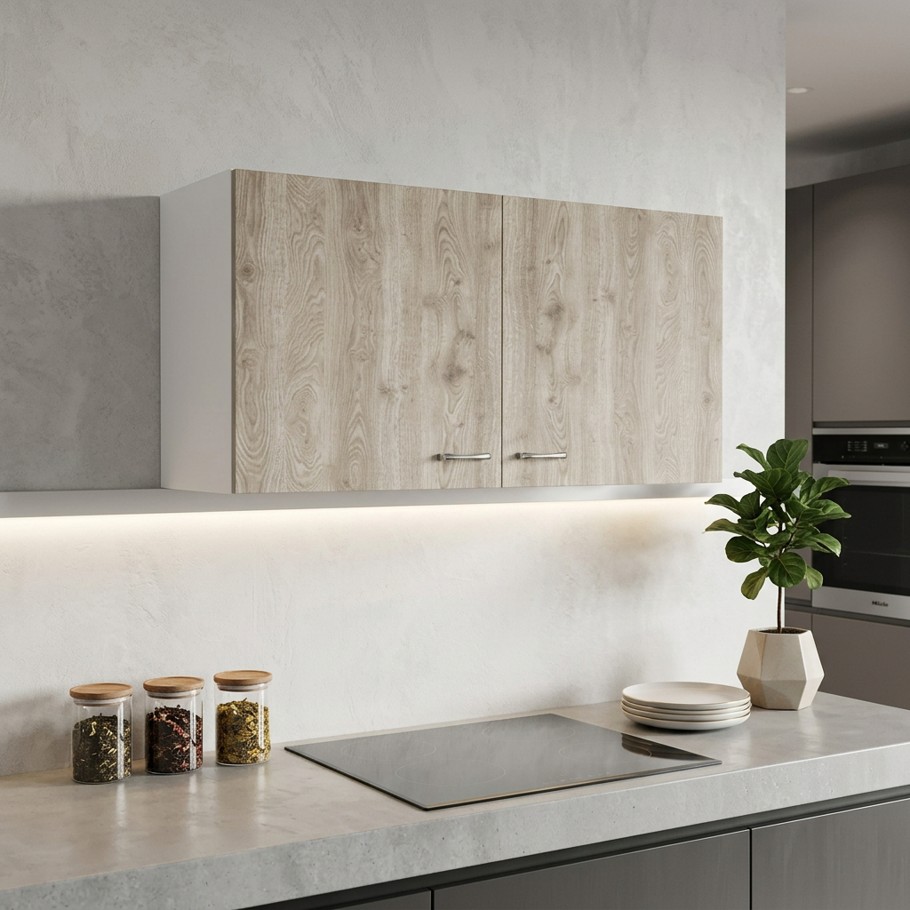 39" Light Gray Wood Wall Mounted Accent Cabinet With Two Doors