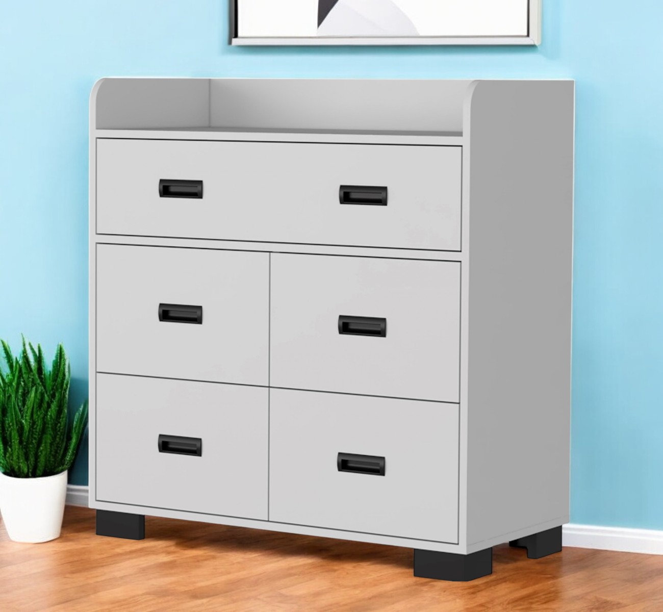 33" White Five Drawer Dresser-477764-1